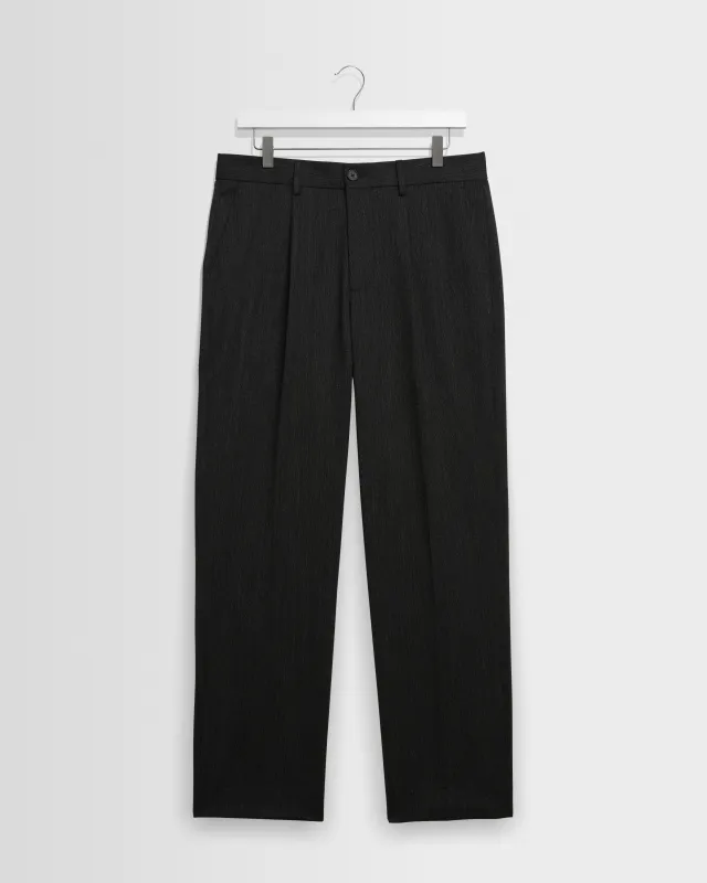 Aubyn - Charcoal Two Tone Wool Blend Trouser made by Wax London