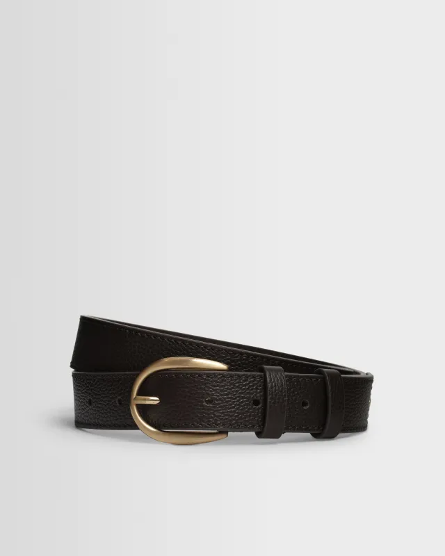 Calsen - Dark Brown Western Embroidered Leather Belt made by Wax London