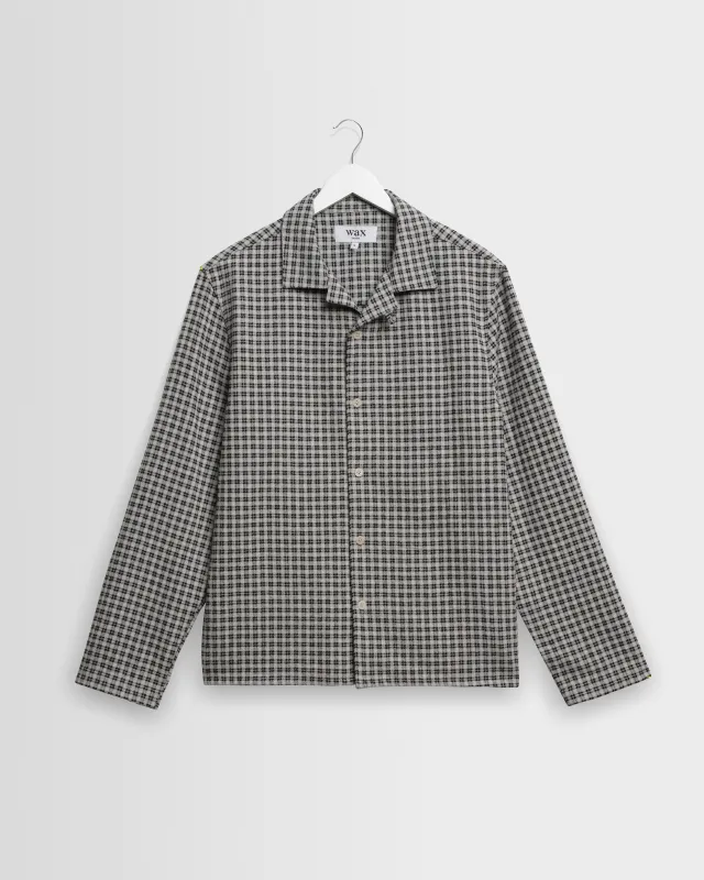 Corey - Black And Ecru Mini Check Shirt made by Wax London
