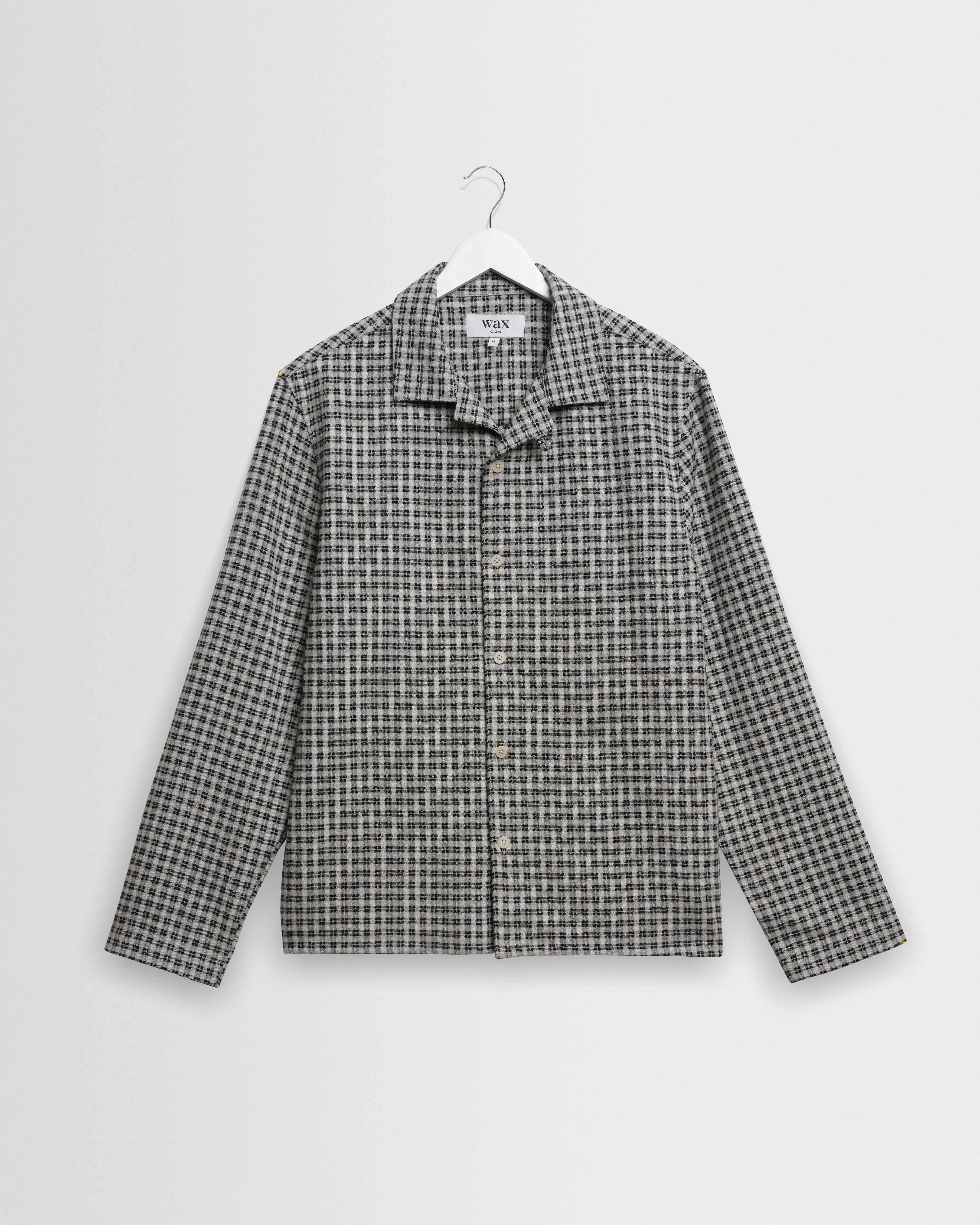 Corey - Black And Ecru Mini Check Shirt sold by Wax London