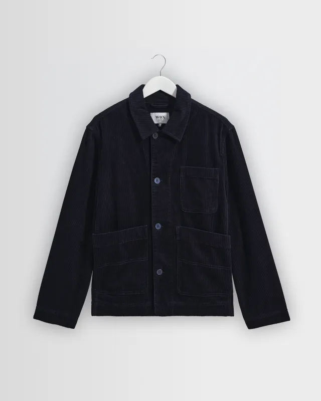 Healey - Navy Corduroy Chore Jacket made by Wax London