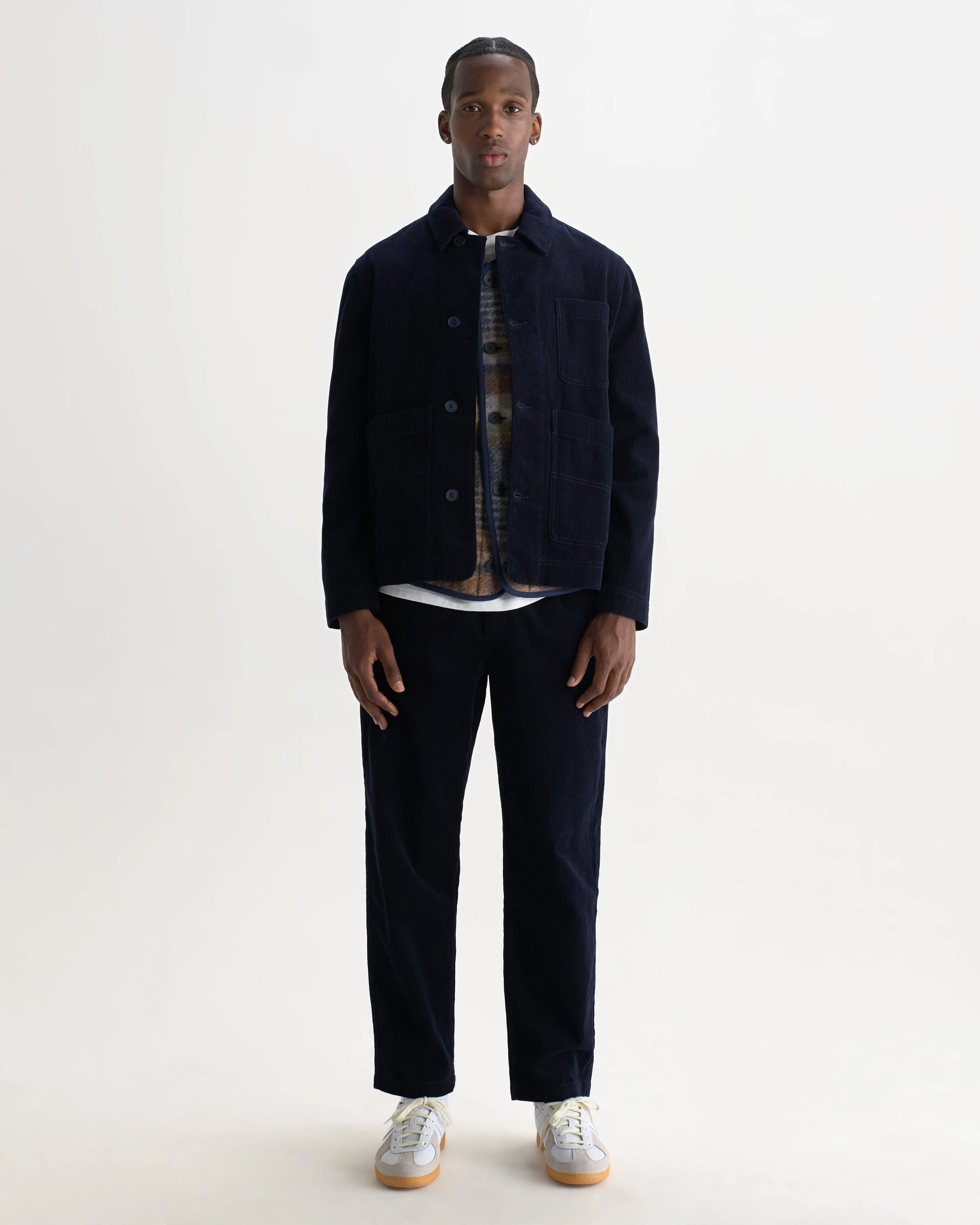 Healey - Navy Corduroy Chore Jacket sold by Wax London product image thumbnail 4