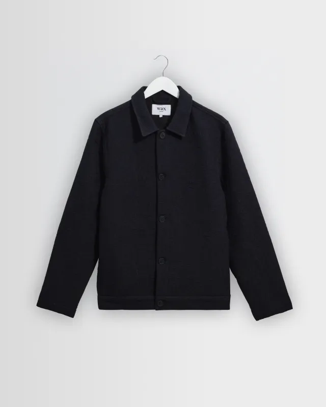 Iggy - Navy And Black Tonal Jacquard Jacket made by Wax London