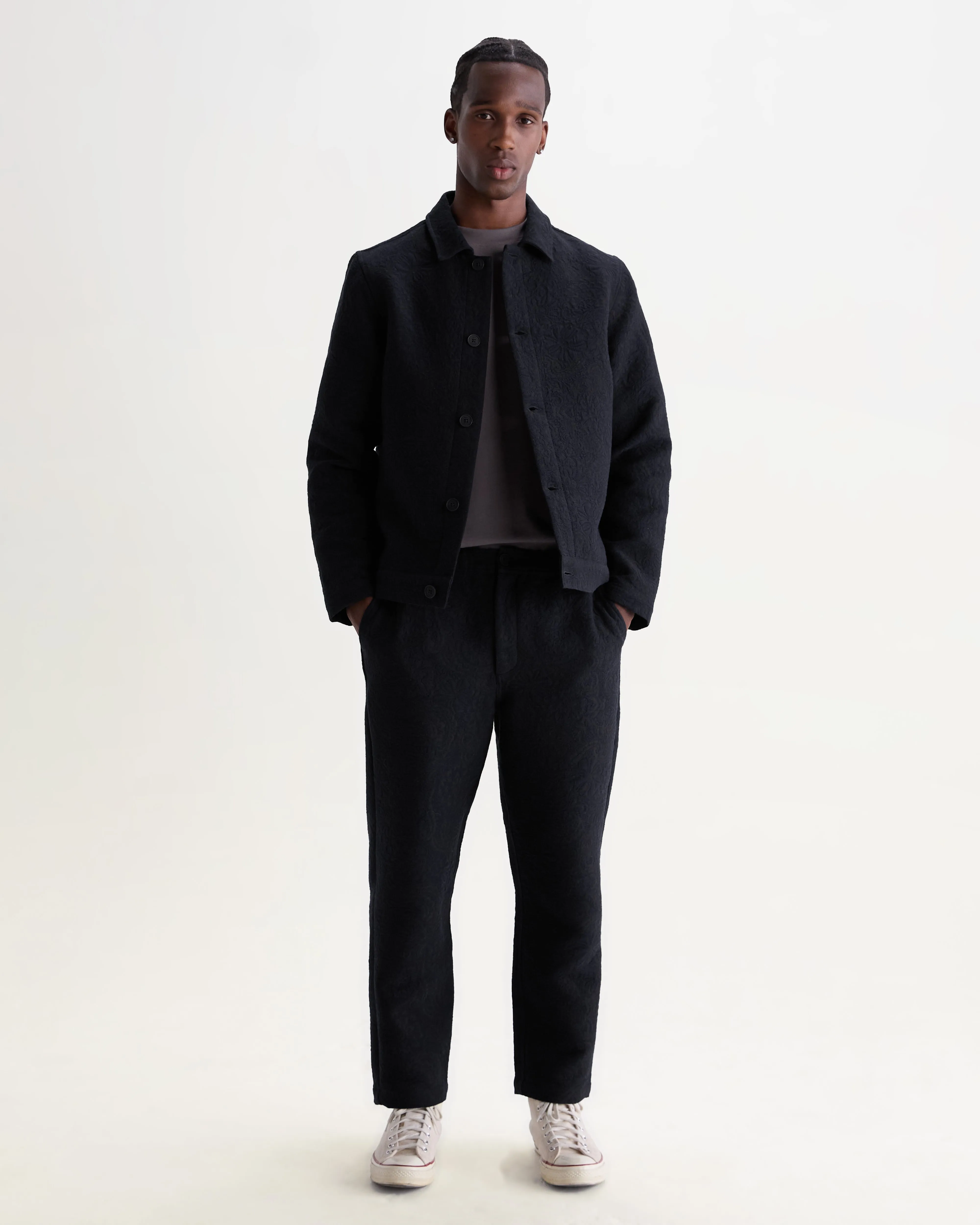 Iggy - Navy And Black Tonal Jacquard Jacket sold by Wax London product image thumbnail 4