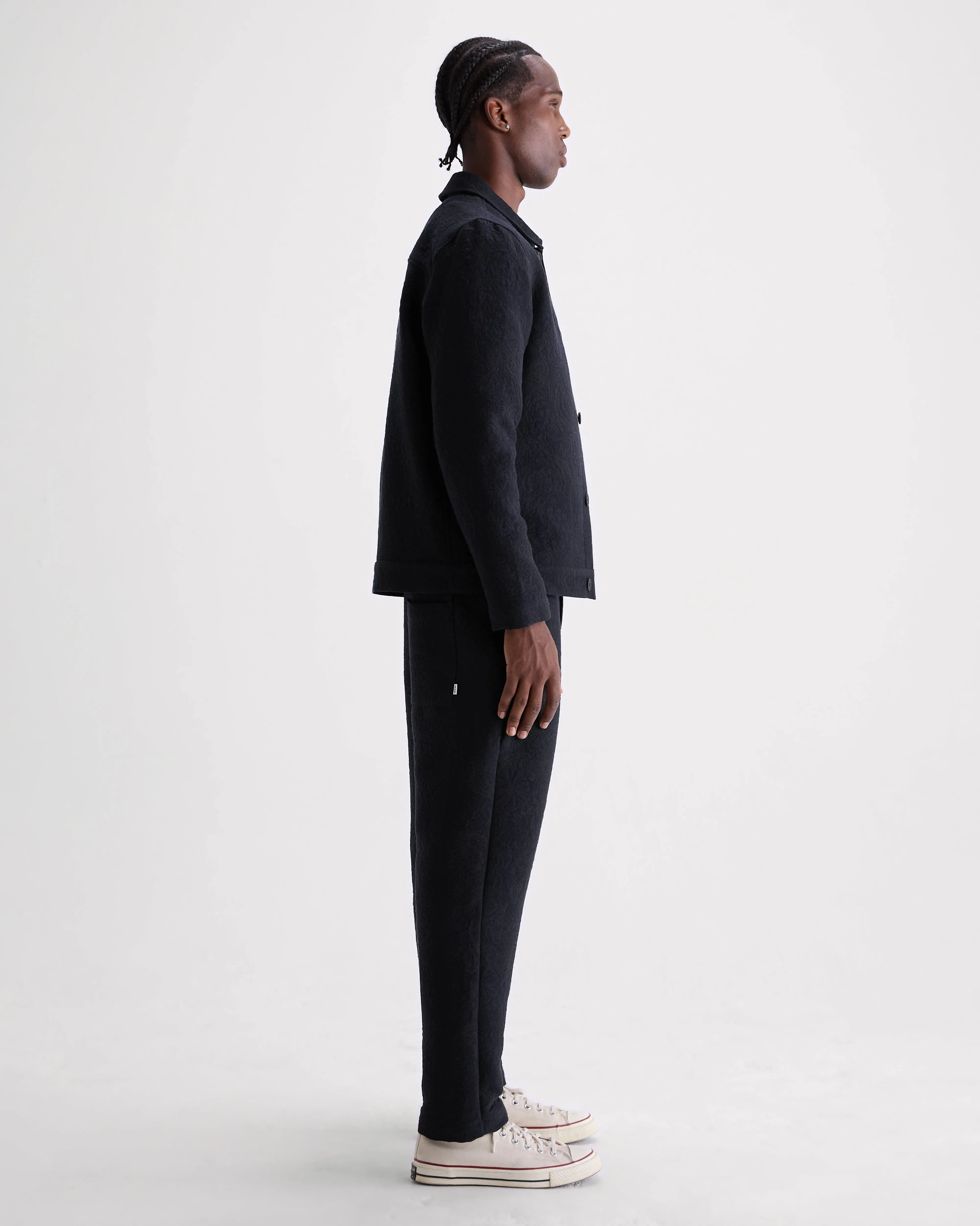Iggy - Navy And Black Tonal Jacquard Jacket sold by Wax London product image thumbnail 5