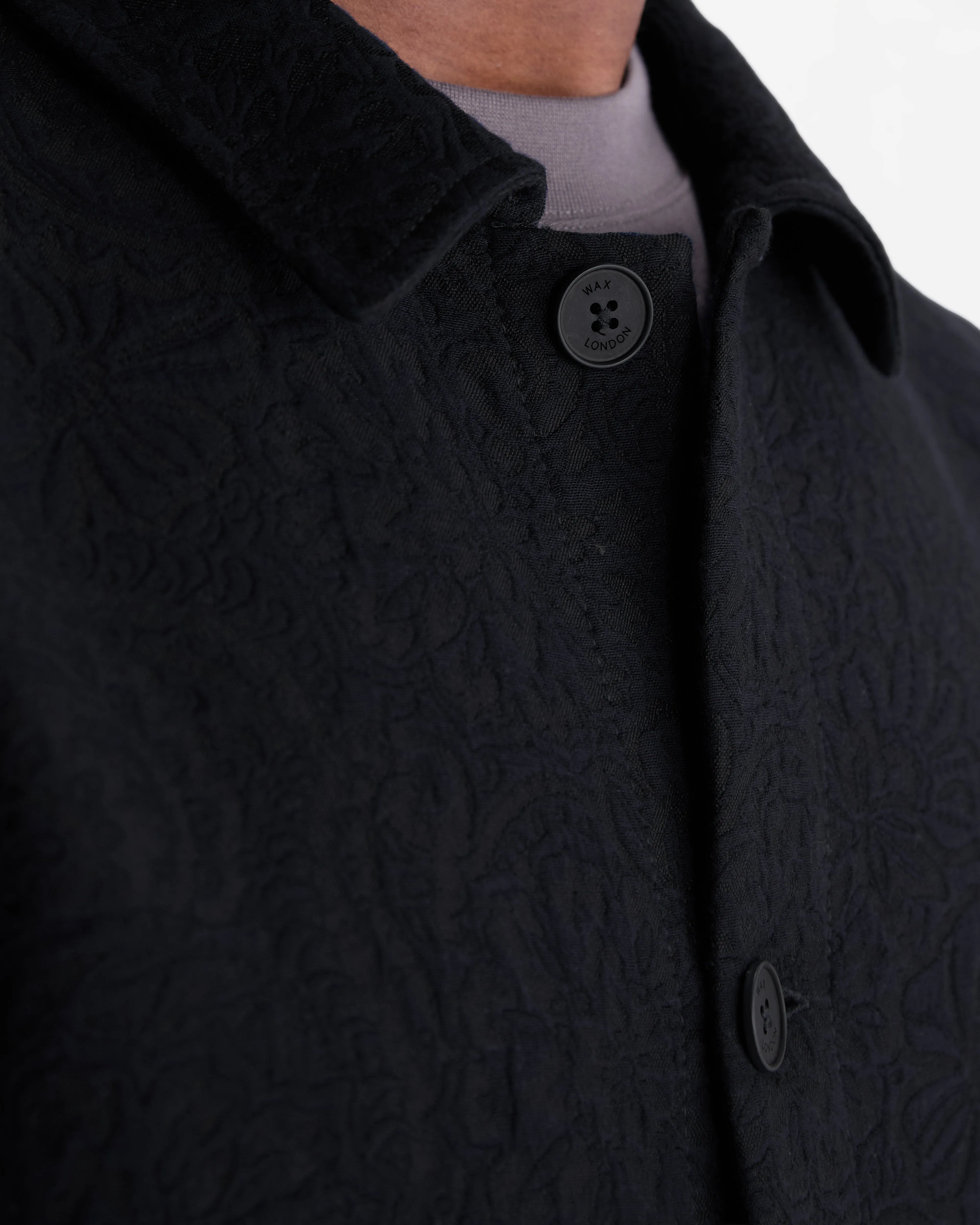 Iggy - Navy And Black Tonal Jacquard Jacket sold by Wax London product image thumbnail 3