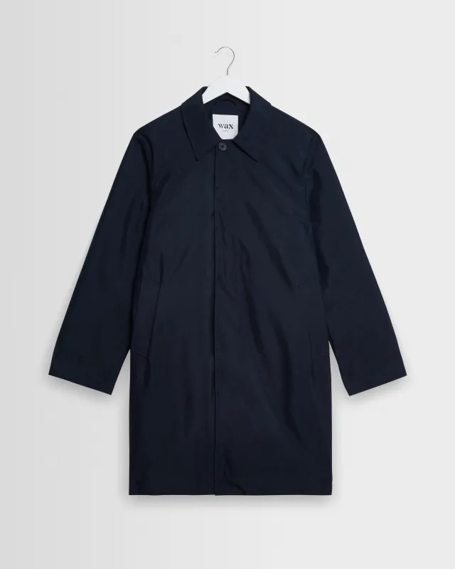 Navarino - Dark Navy Water Repellent Twill Mac made by Wax London