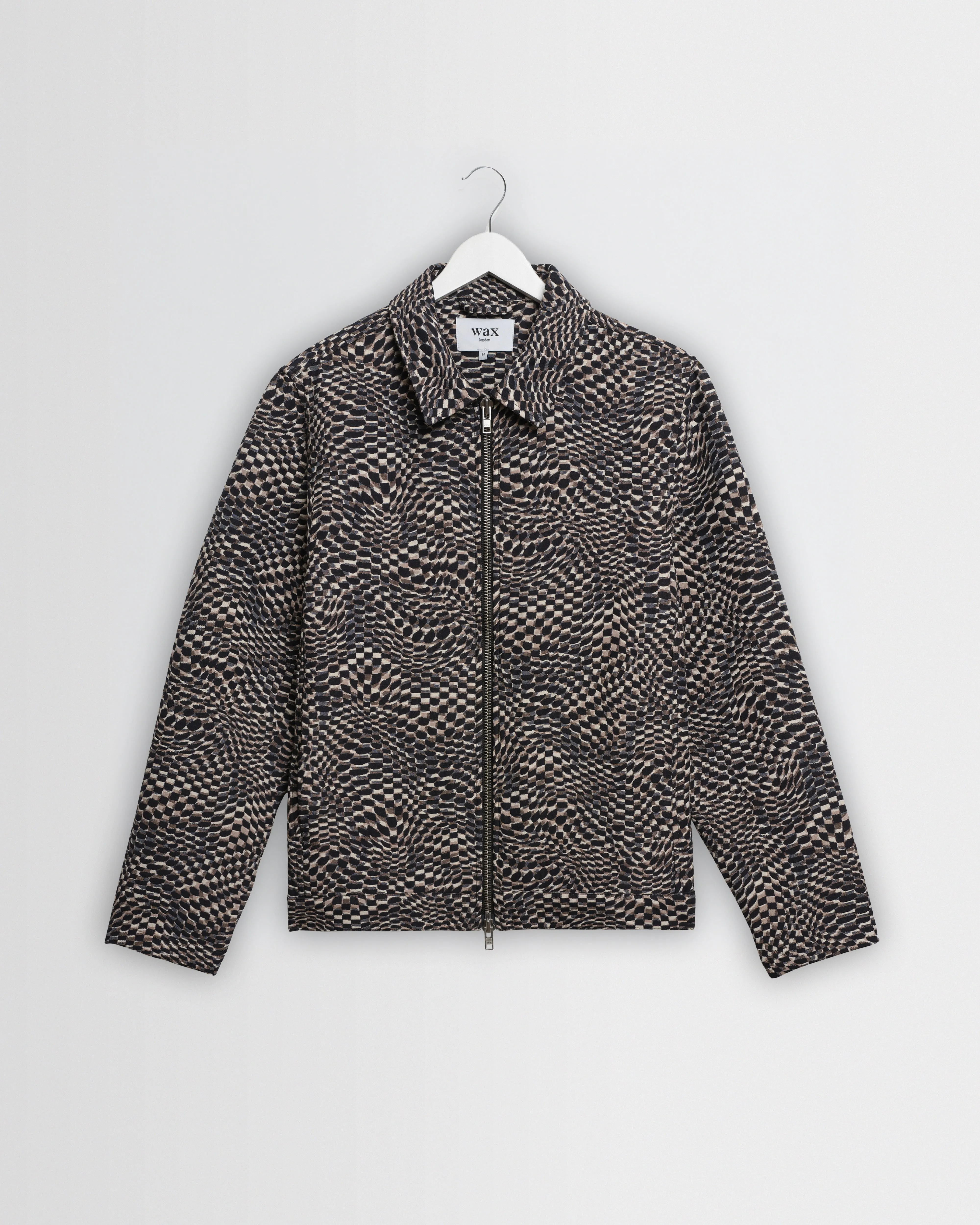 Park - Navy And Brown Wave Jacquard Jacket sold by Wax London