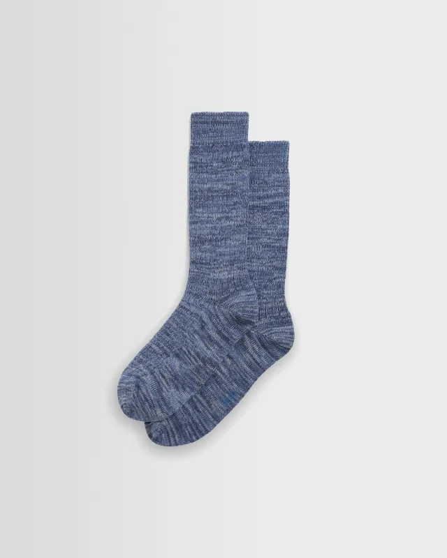 Sandwell - Blue And Multicolour Twisted Cotton Socks made by Wax London