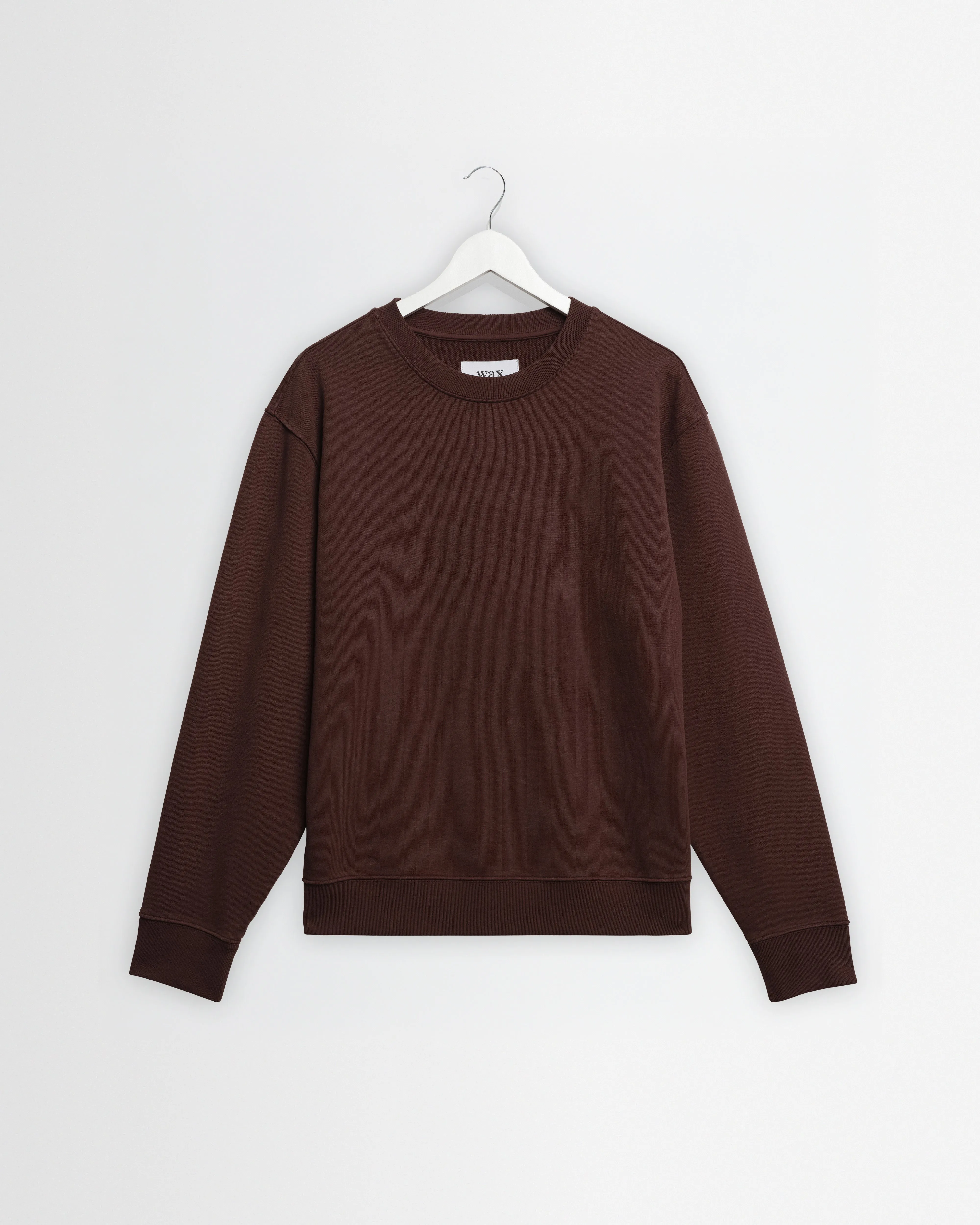 Sidney - Washed Brown Loopback Cotton Sweatshirt sold by Wax London