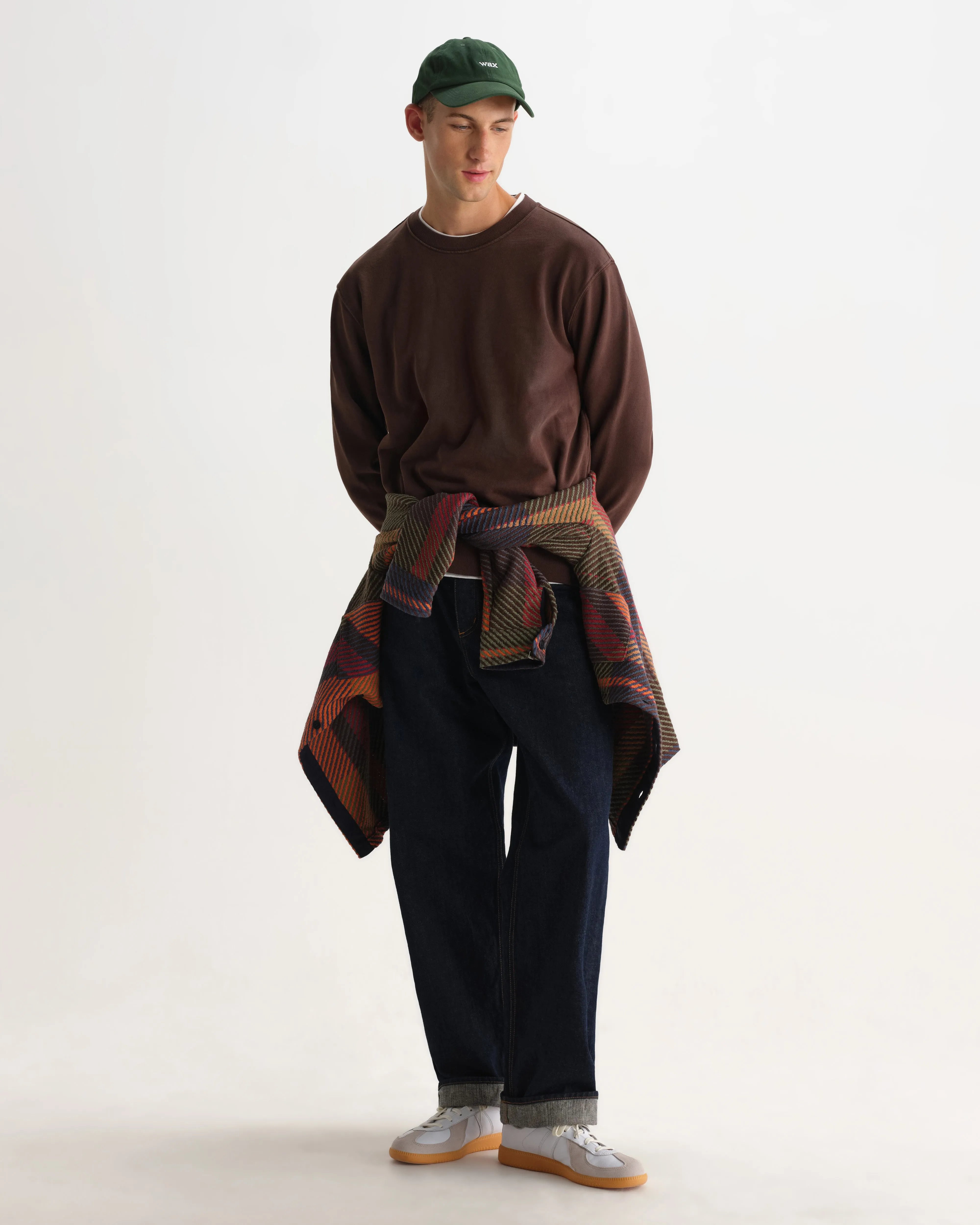 Sidney - Washed Brown Loopback Cotton Sweatshirt sold by Wax London product image thumbnail 3