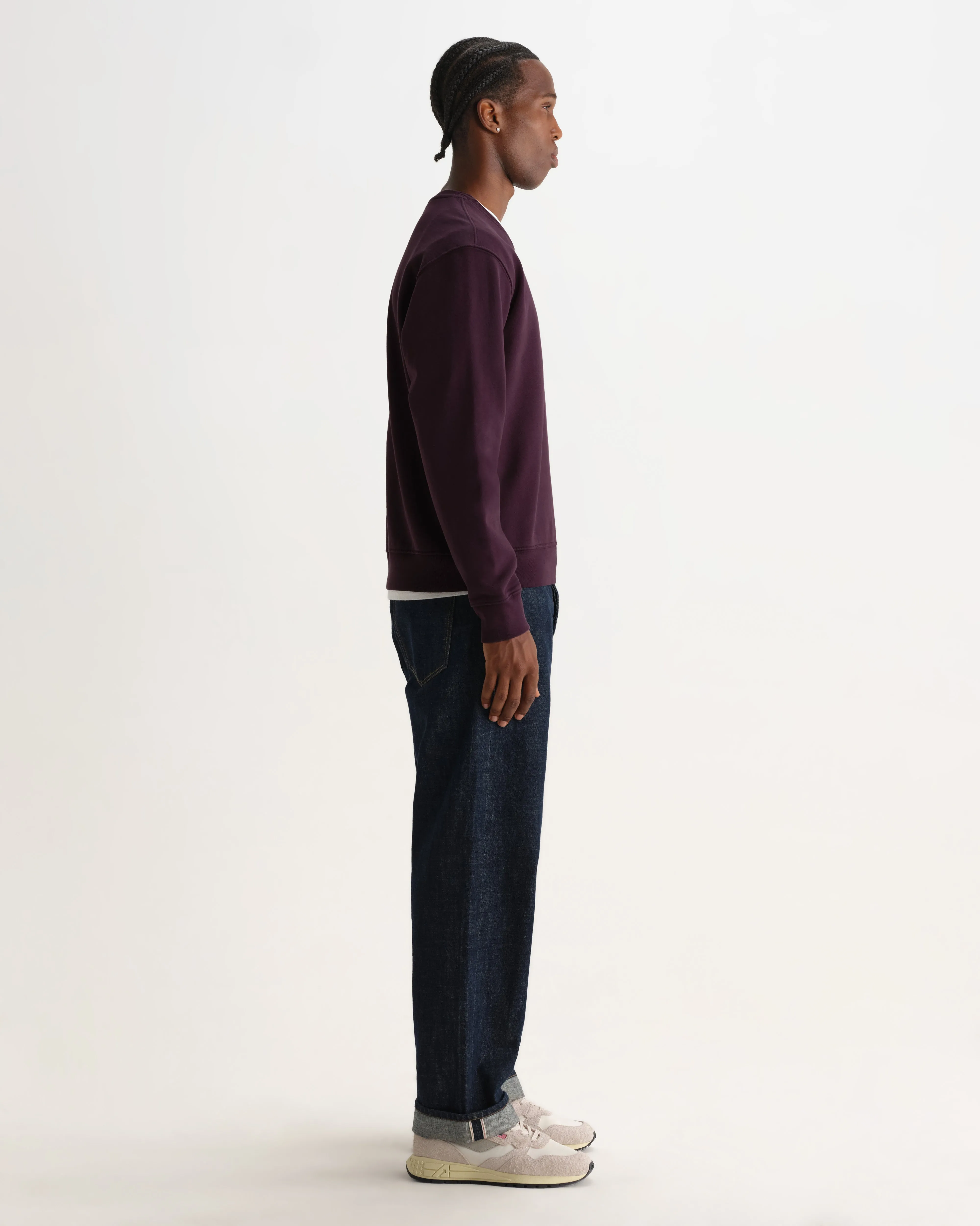 Sidney - Washed Purple Loopback Cotton Sweatshirt sold by Wax London product image thumbnail 4