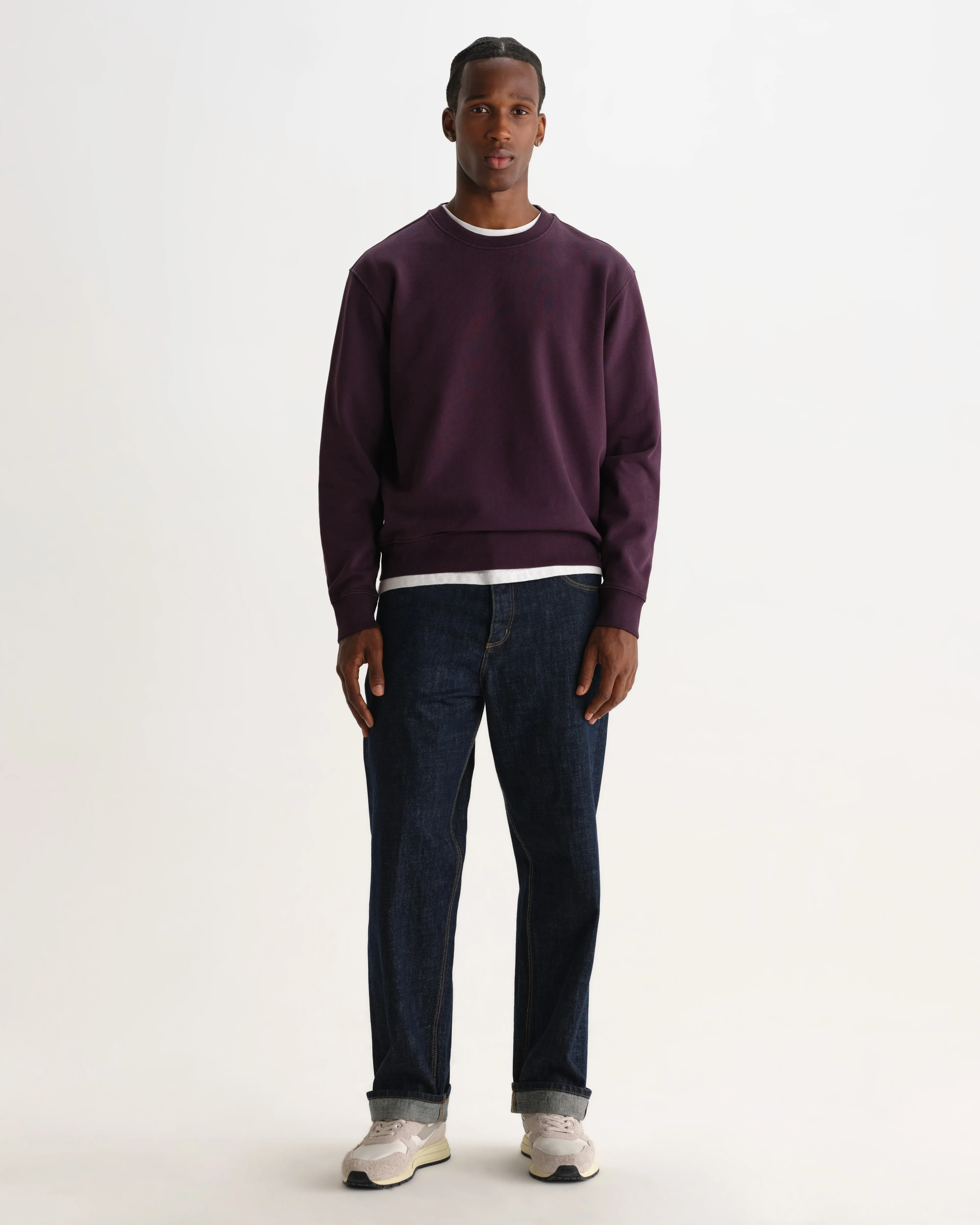 Sidney - Washed Purple Loopback Cotton Sweatshirt sold by Wax London product image thumbnail 3