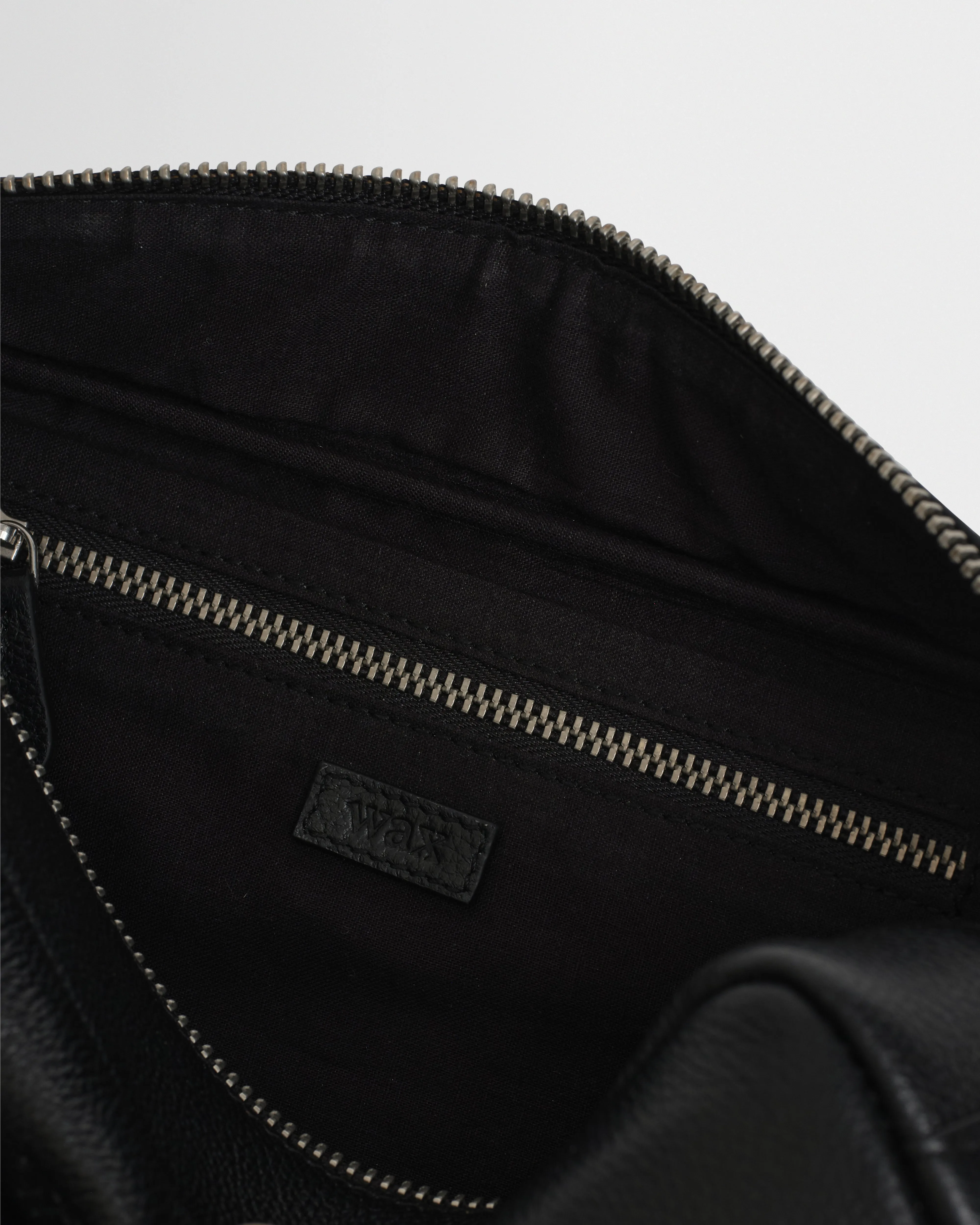 Wells - Black Grain Leather Wash Bag sold by Wax London product image thumbnail 5