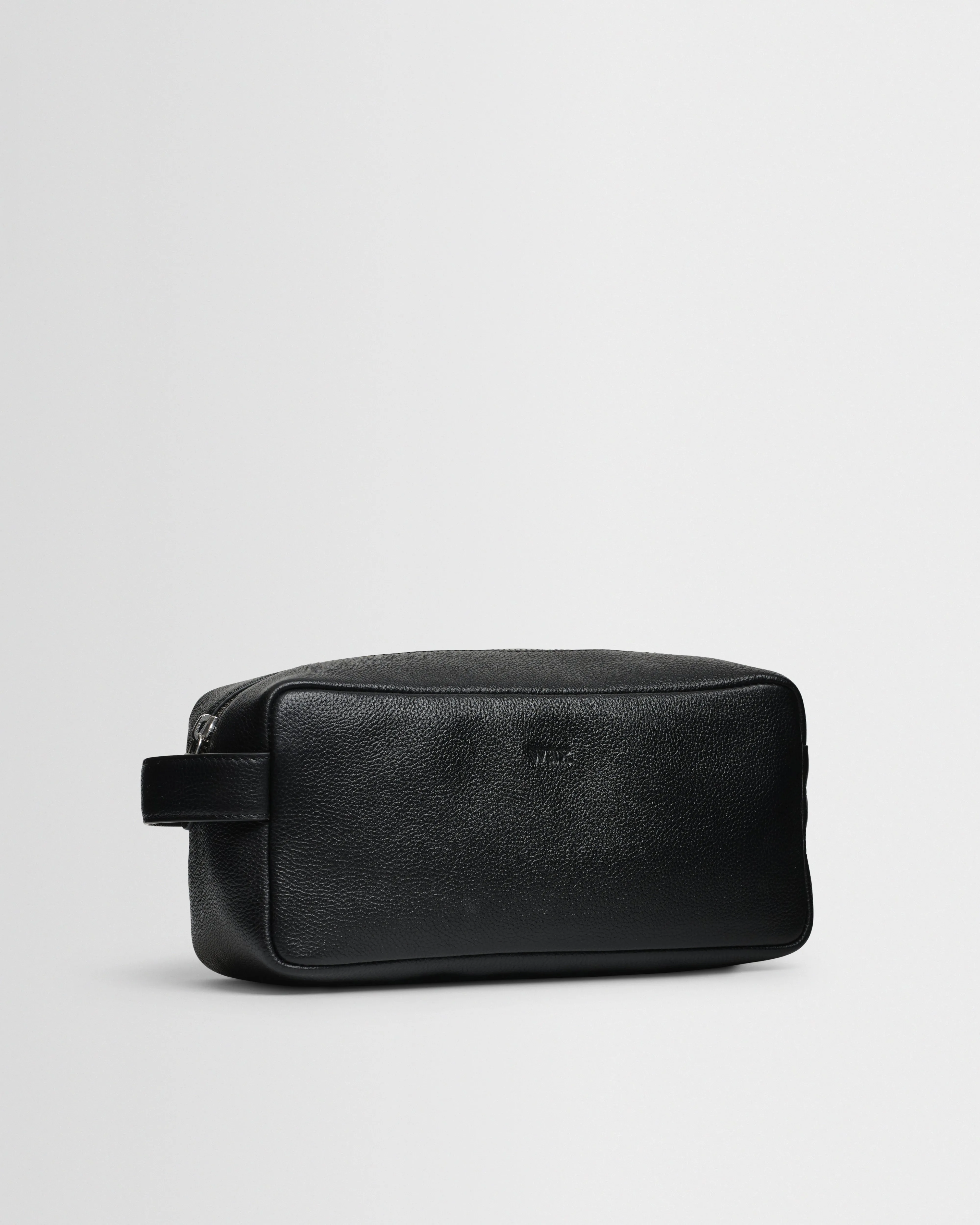 Wells - Black Grain Leather Wash Bag sold by Wax London product image thumbnail 2