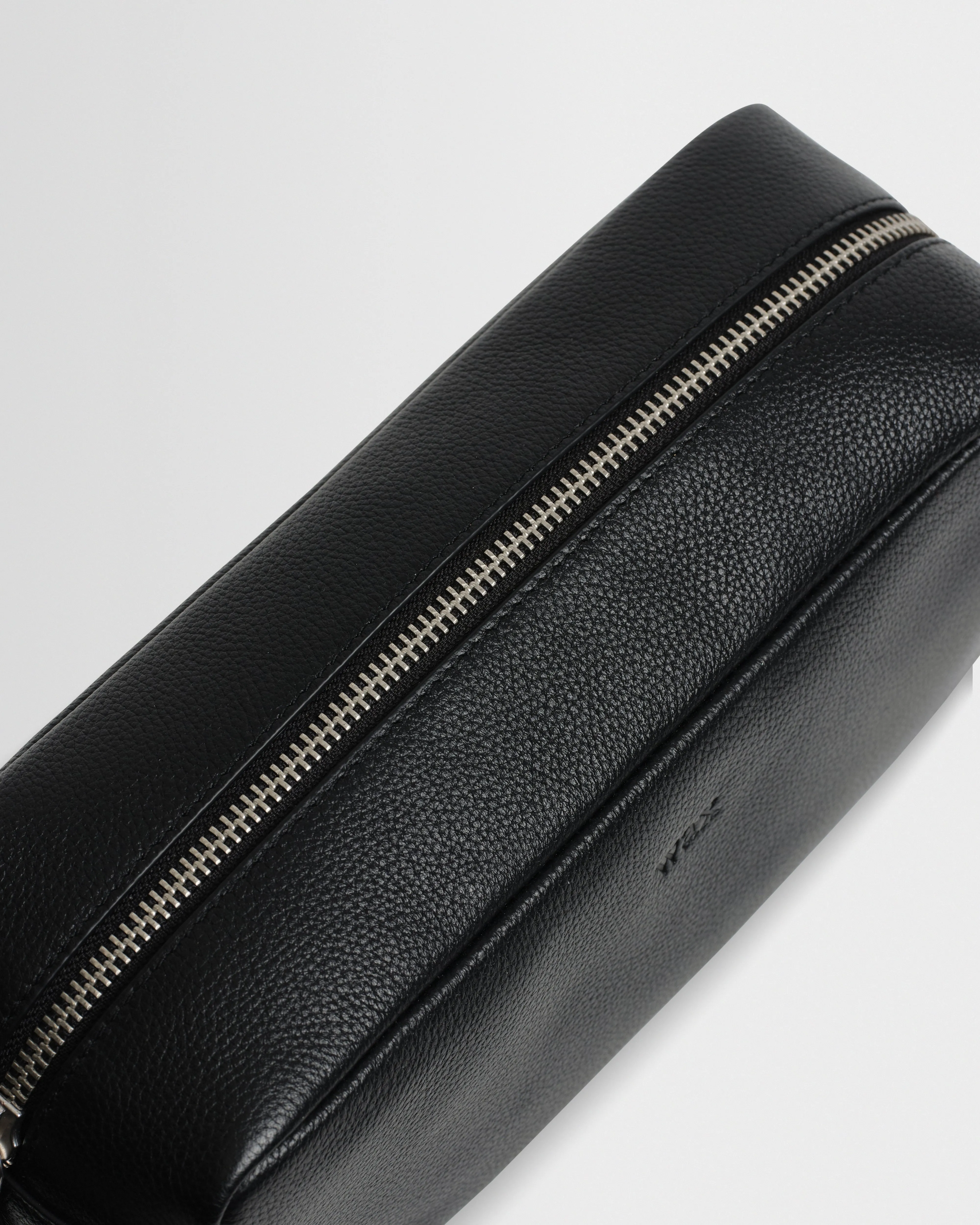 Wells - Black Grain Leather Wash Bag sold by Wax London product image thumbnail 3