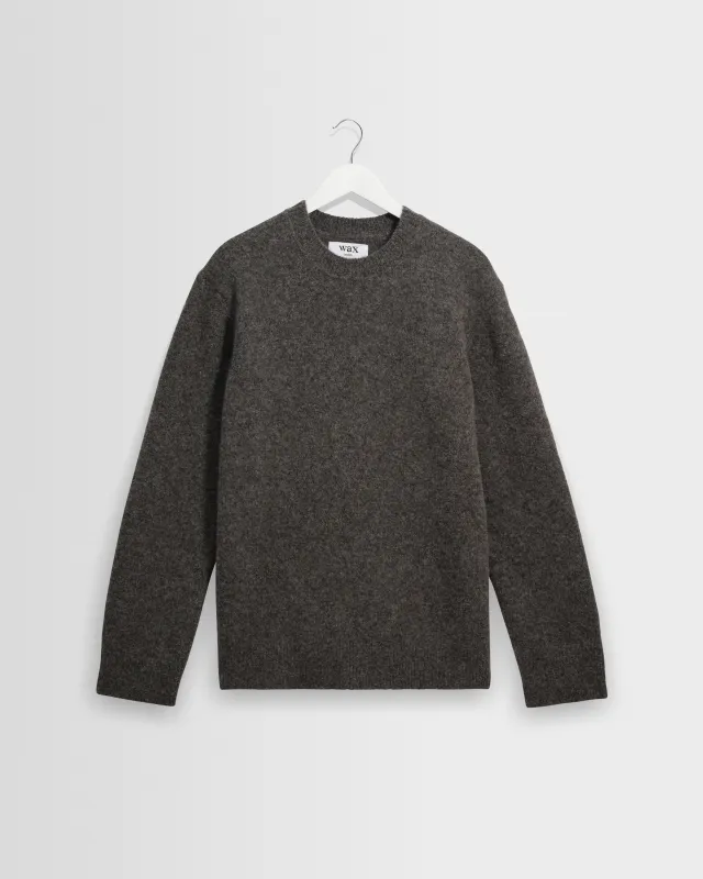 Wilde - Charcoal Fluffy Wool Crewneck made by Wax London