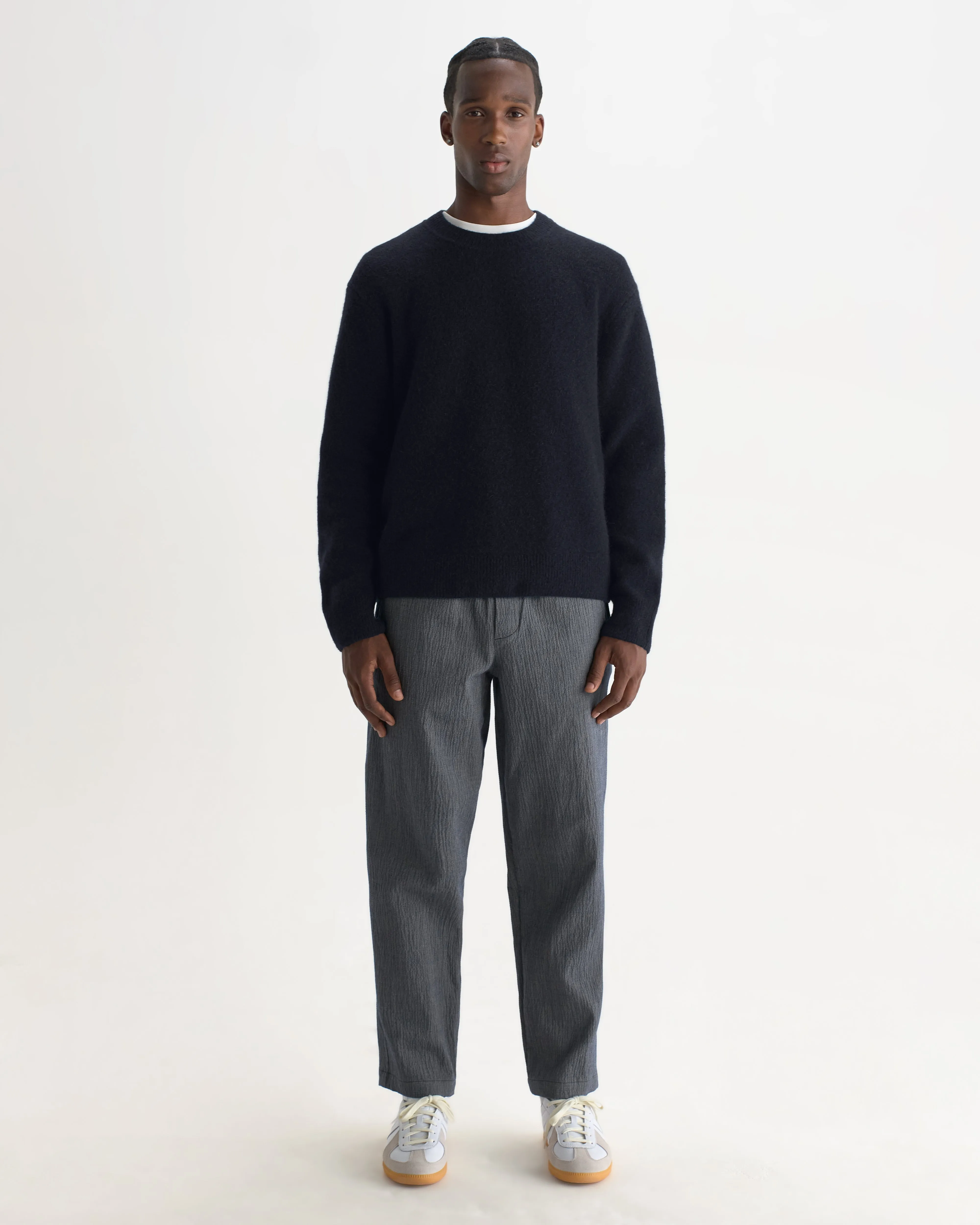 Wilde - Navy Fluffy Wool Crewneck sold by Wax London product image thumbnail 4