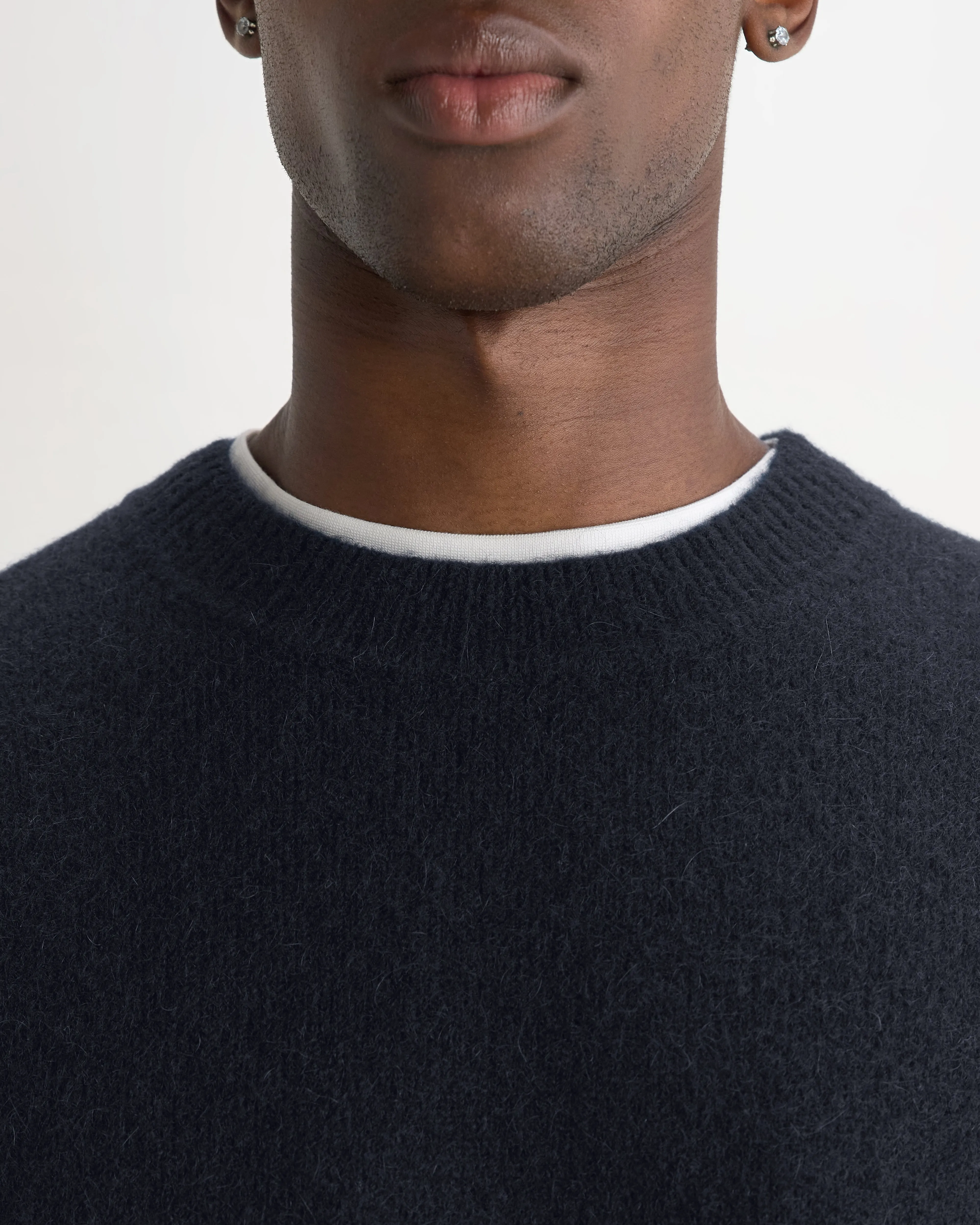 Wilde - Navy Fluffy Wool Crewneck sold by Wax London product image thumbnail 3