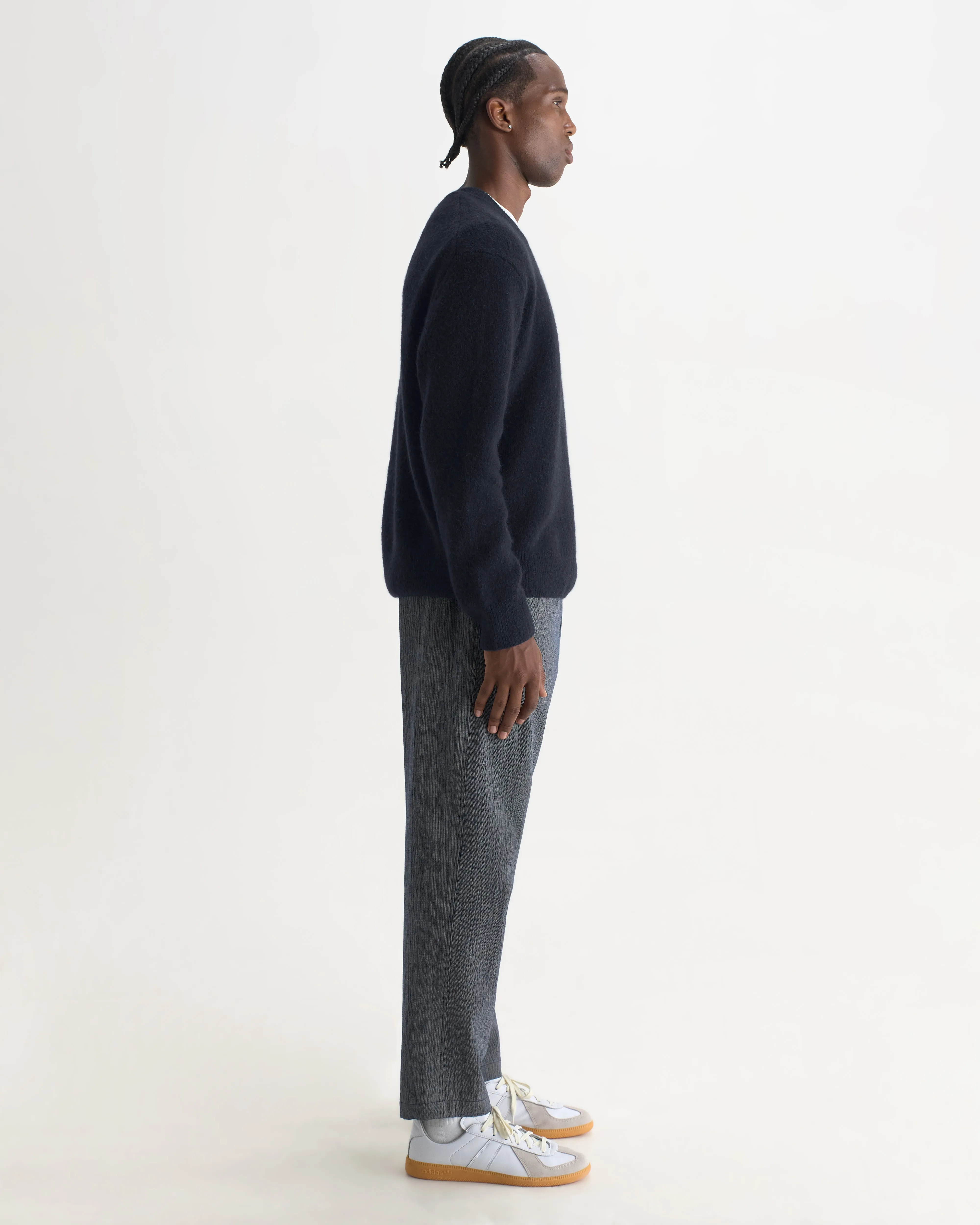 Wilde - Navy Fluffy Wool Crewneck sold by Wax London product image thumbnail 5