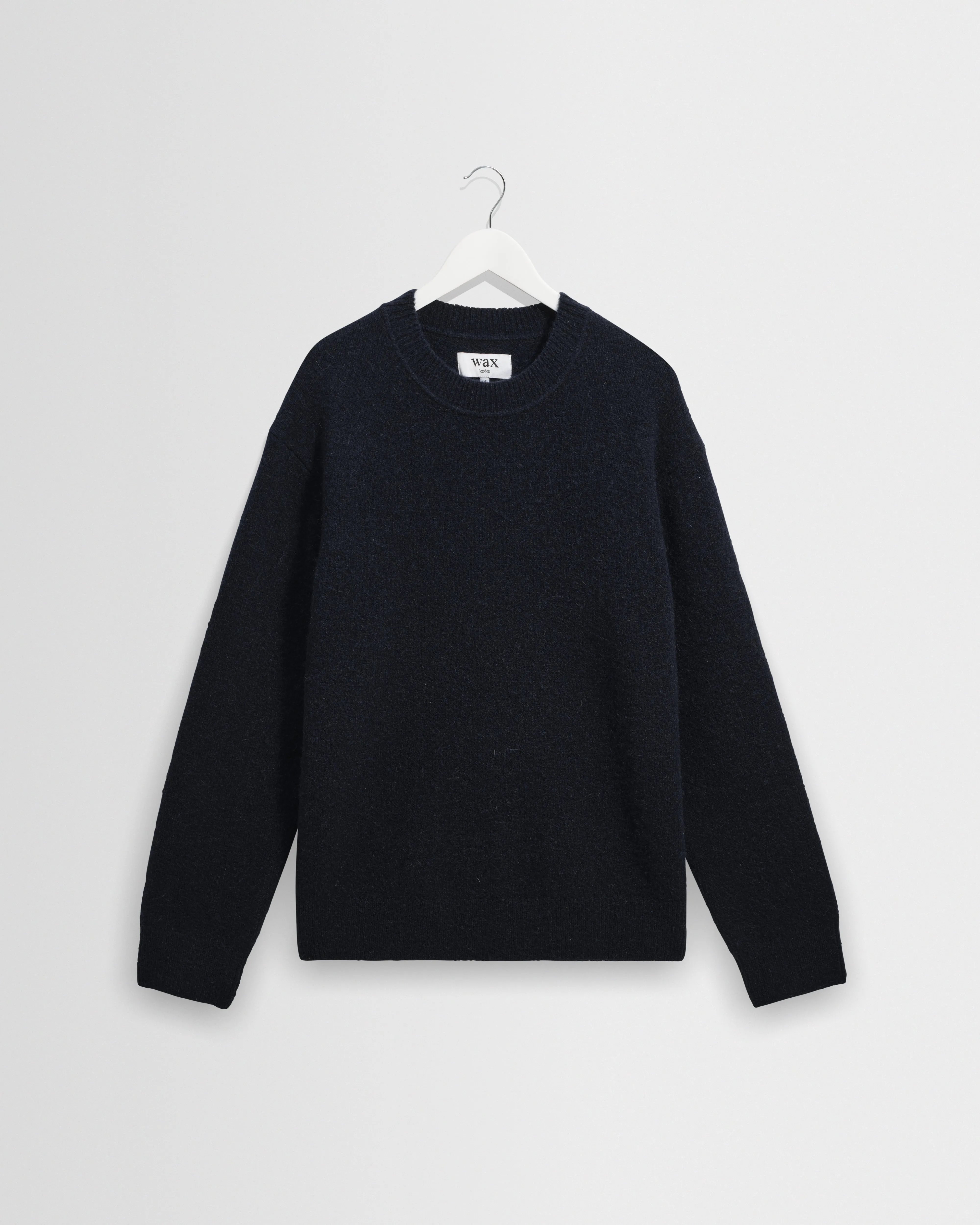 Wilde - Navy Fluffy Wool Crewneck sold by Wax London