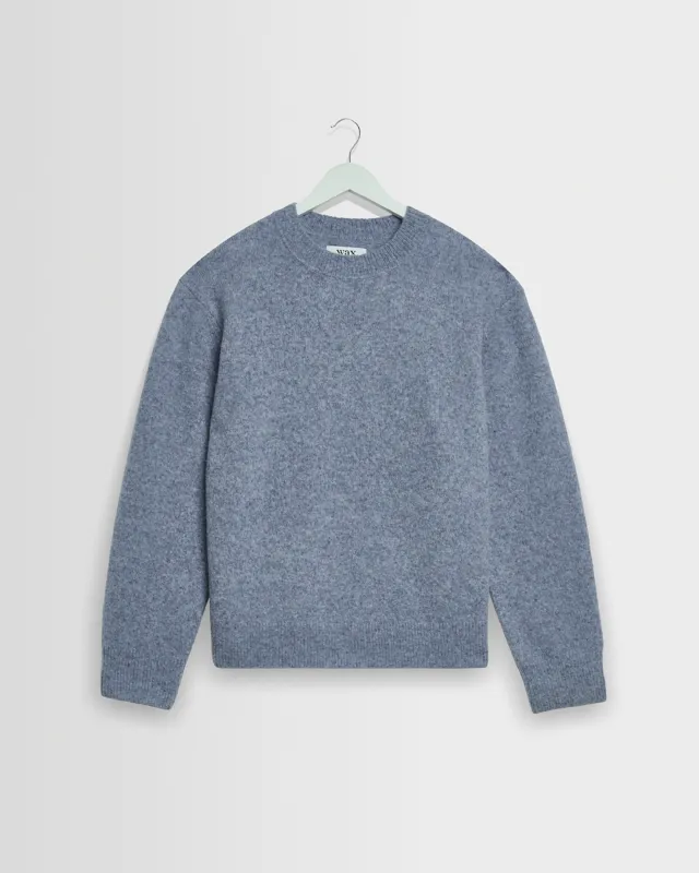 Wilde - Pale Blue Fluffy Wool Crewneck made by Wax London