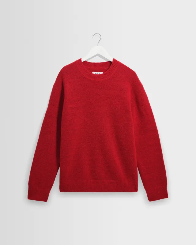 Wilde - Red Fluffy Wool Crewneck made by Wax London