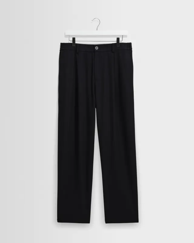 Malham - Navy Wool Blend Trouser made by Wax London