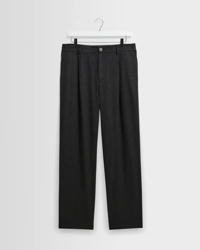 Malham - Dark Grey Wool Blend Trouser made by Wax London