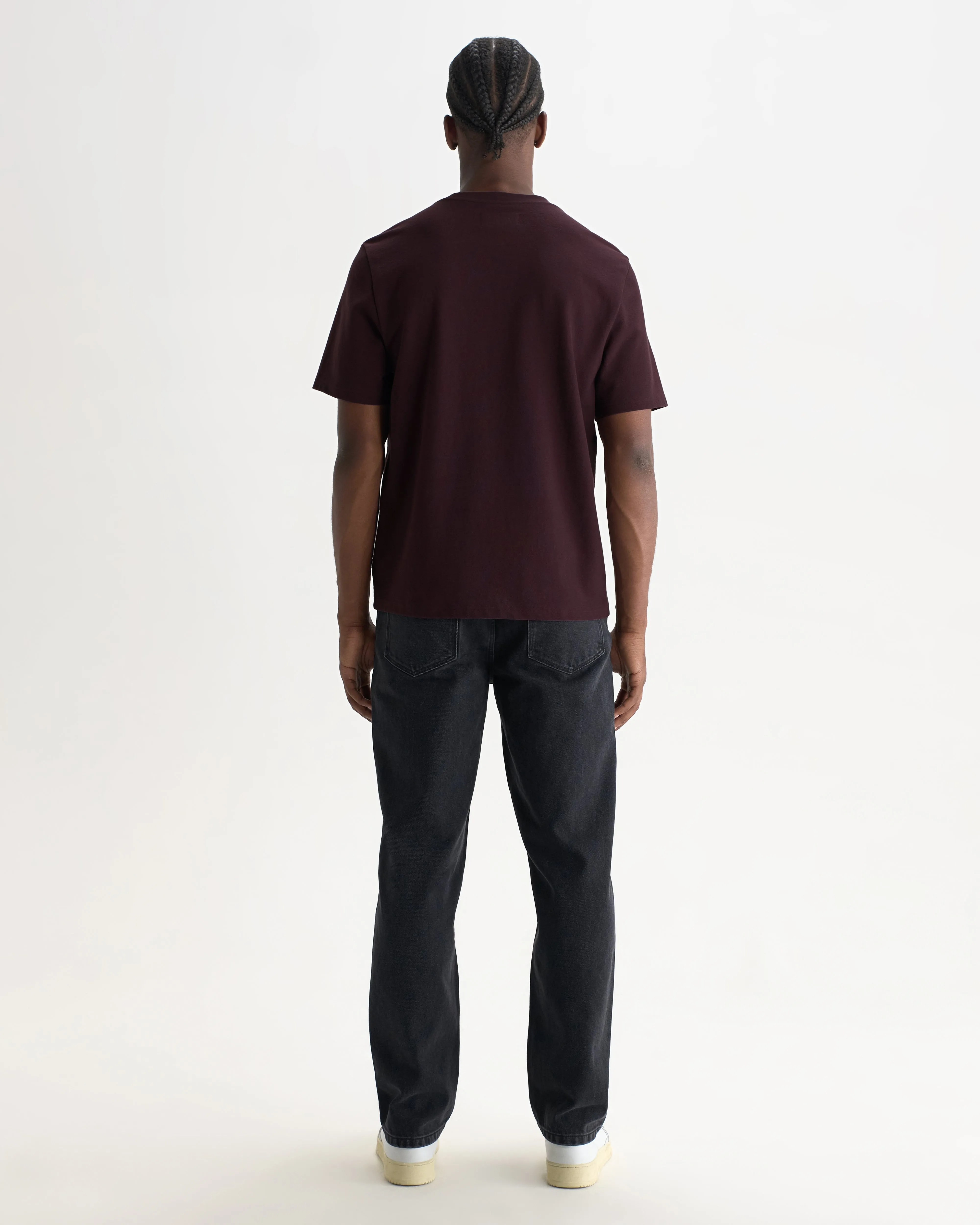 Dean - Dark Purple Textured Organic Cotton T-Shirt sold by Wax London product image thumbnail 5