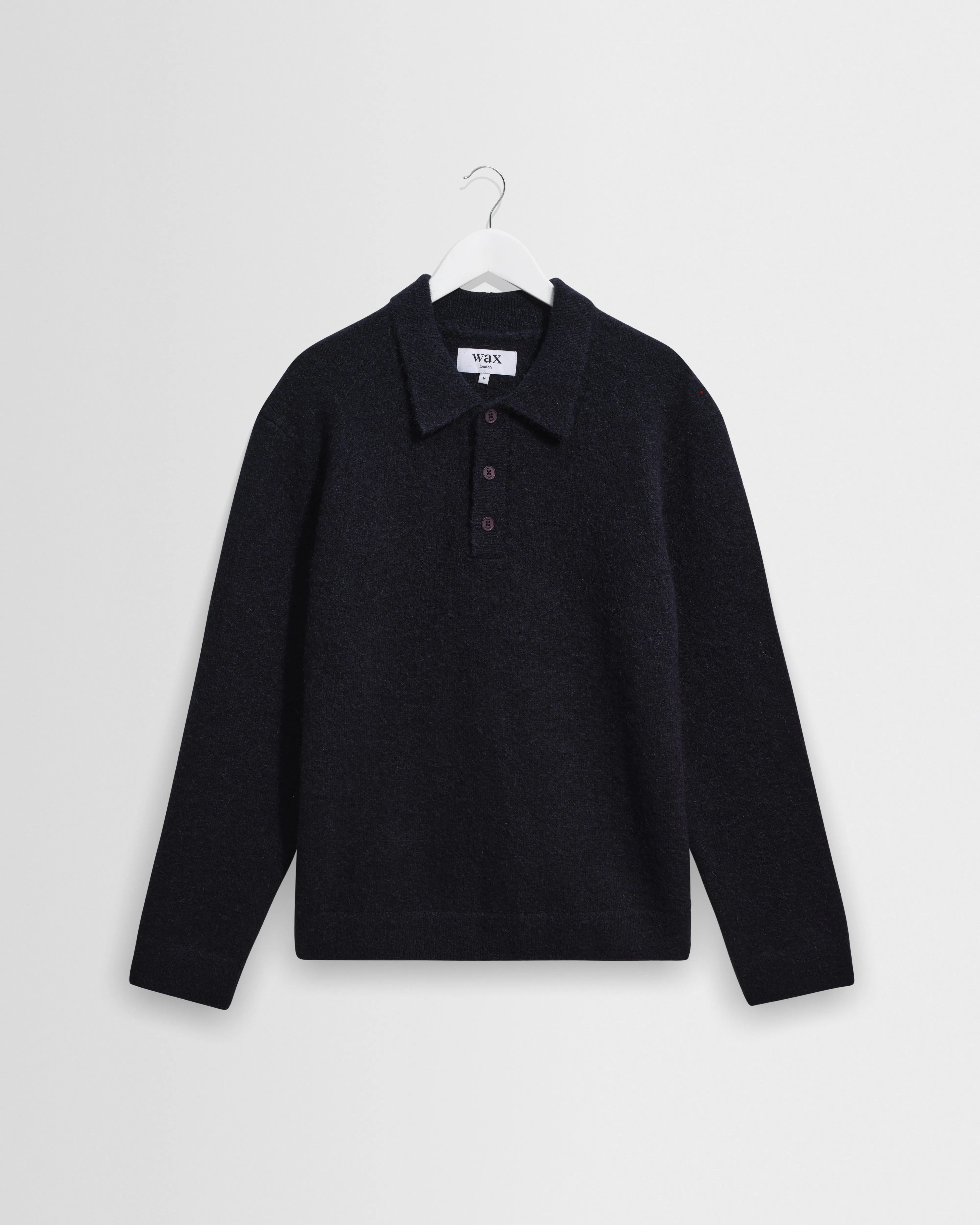 Ashford - Navy Fluffy Wool Polo sold by Wax London