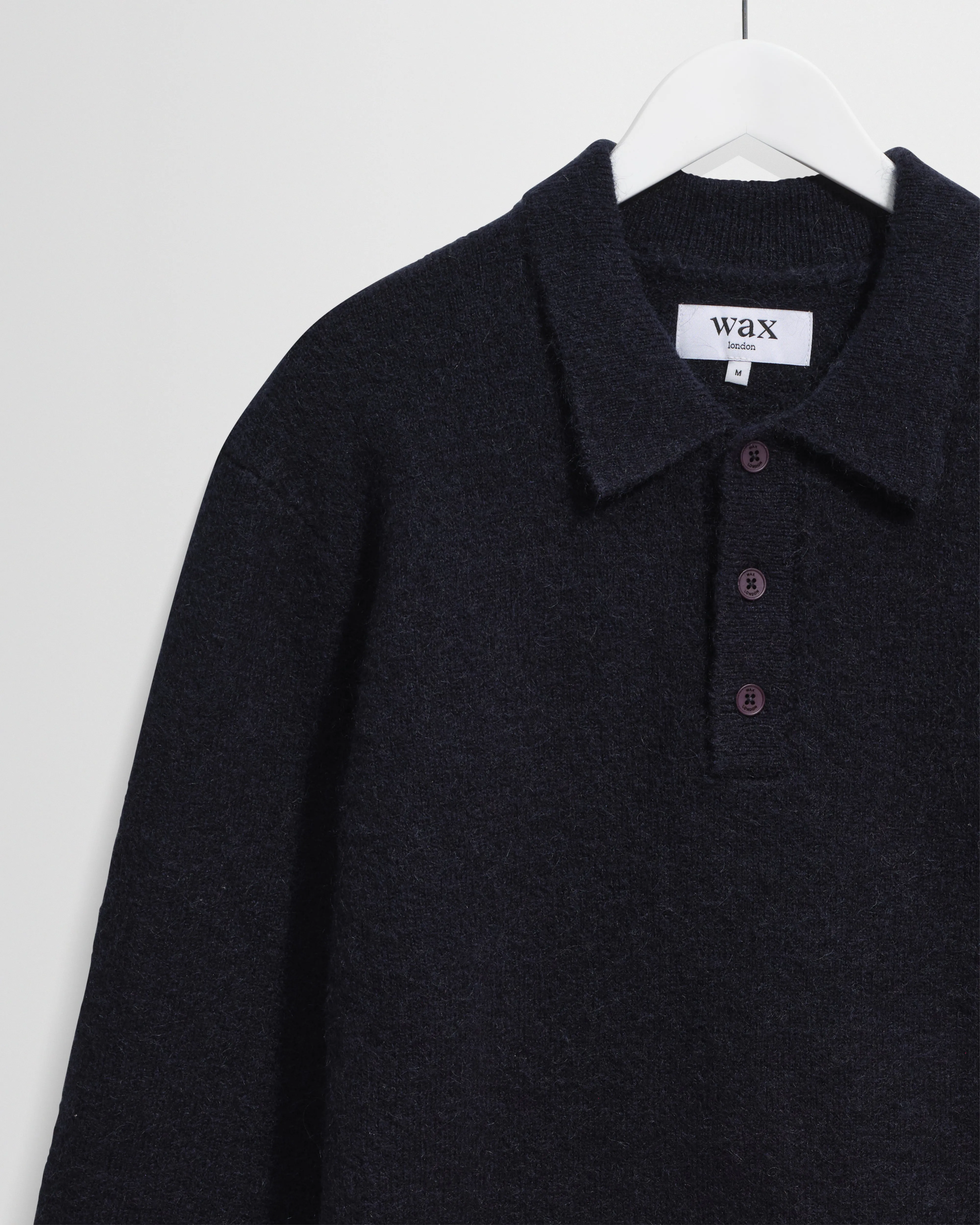 Ashford - Navy Fluffy Wool Polo sold by Wax London product image thumbnail 2