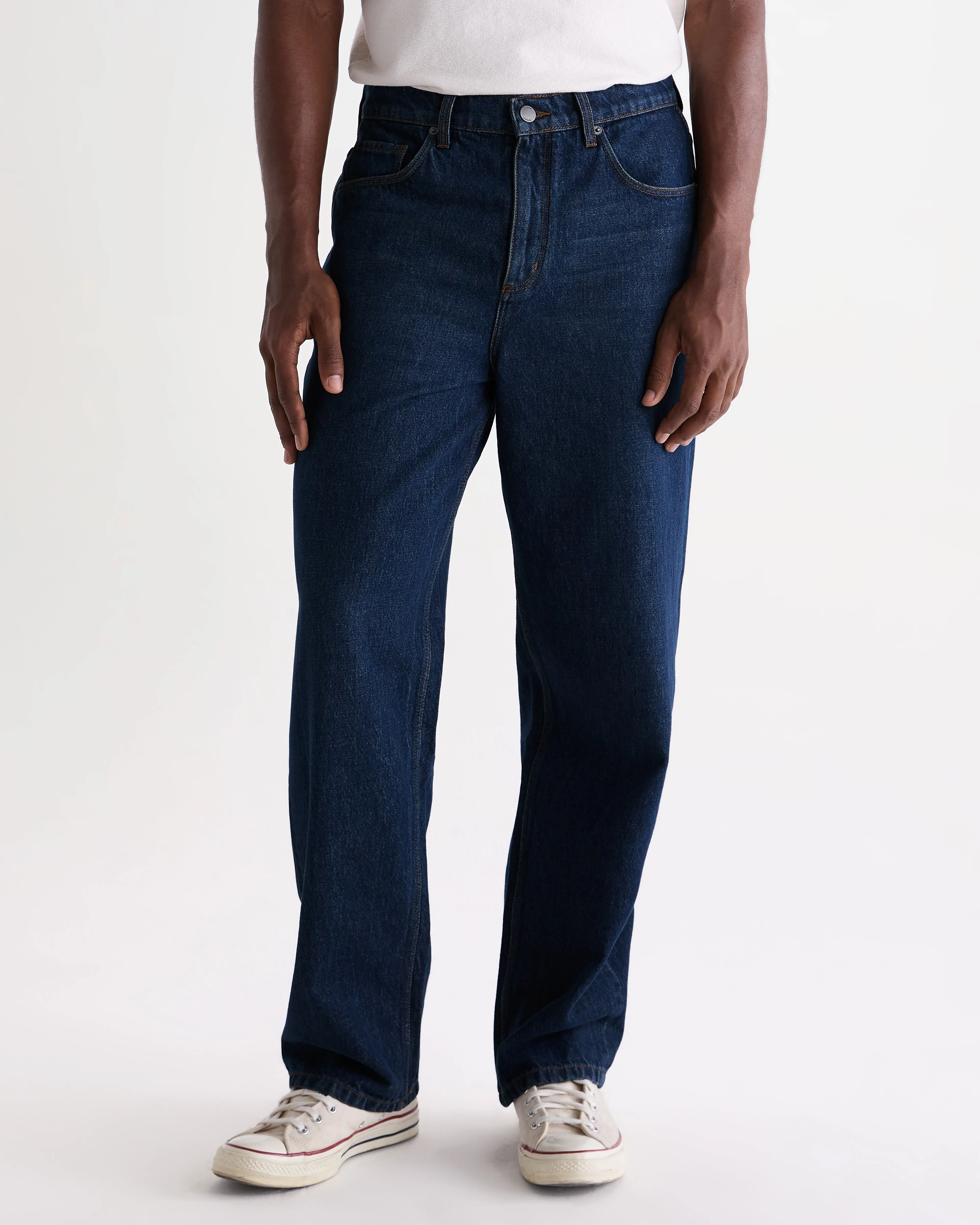 Felix - Dark Vintage Blue Wash Loose Fit Denim Jeans sold by Wax London product image thumbnail 2