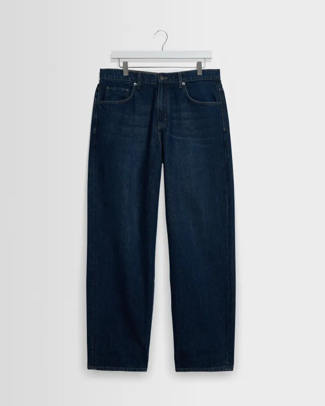 Felix - Dark Vintage Blue Wash Loose Fit Denim Jeans made by Wax London