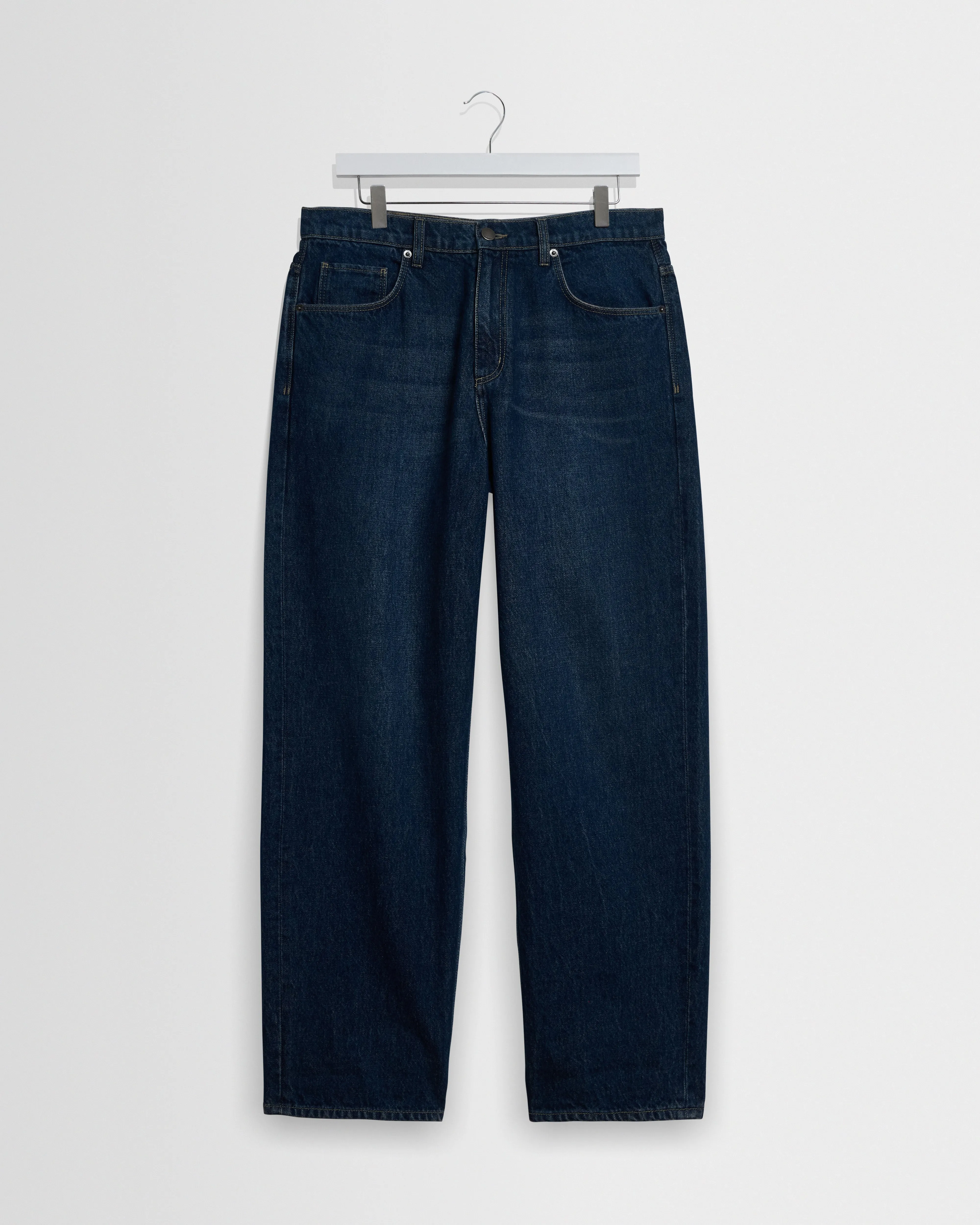 Felix - Dark Vintage Blue Wash Loose Fit Denim Jeans sold by Wax London