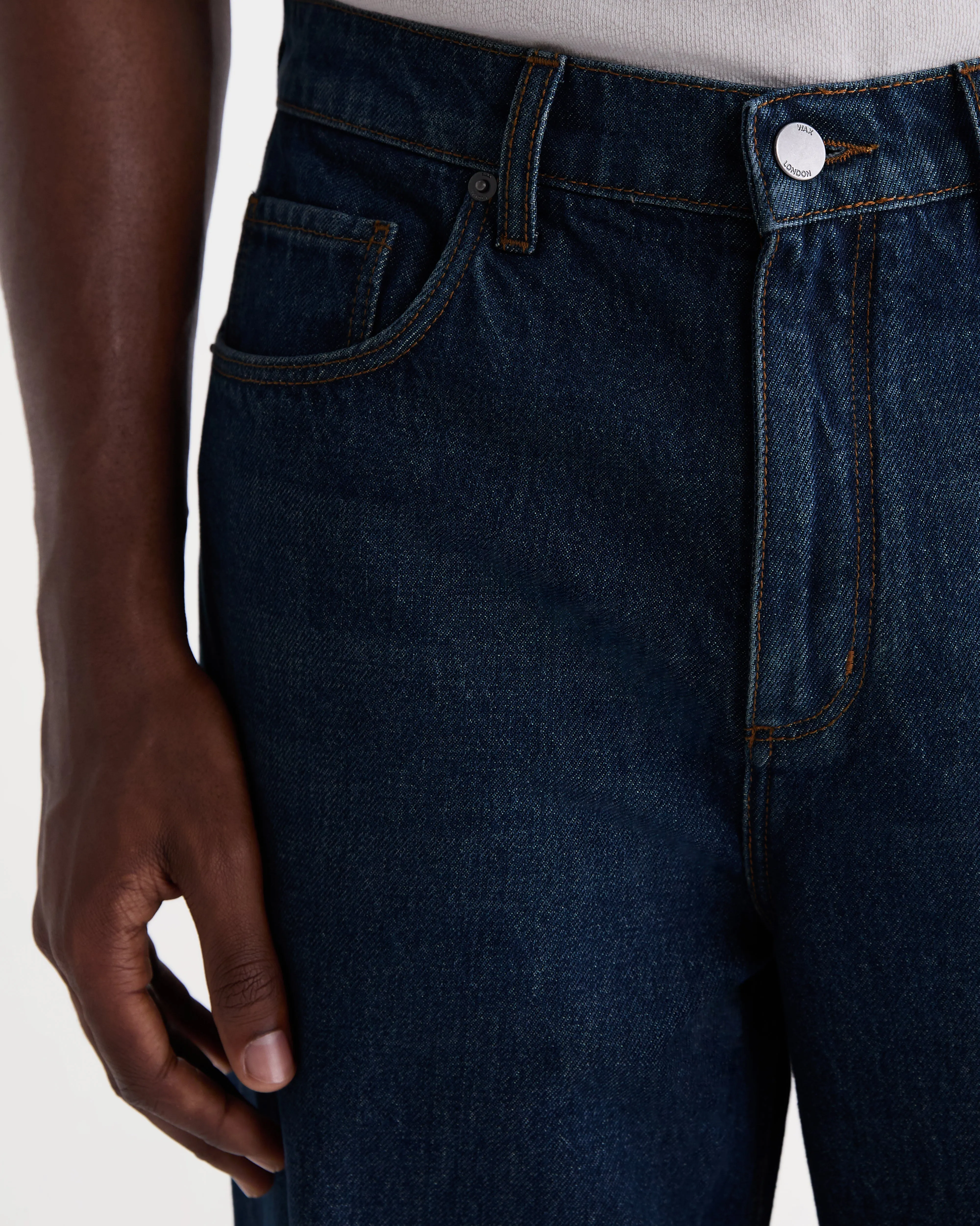 Felix - Dark Vintage Blue Wash Loose Fit Denim Jeans sold by Wax London product image thumbnail 4