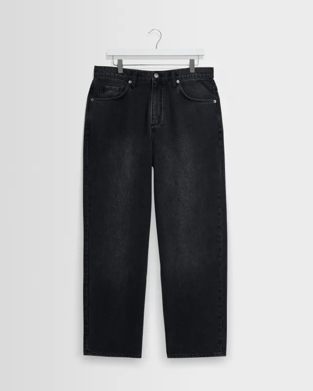Felix - Washed Vintage Black Loose Fit Denim Jeans made by Wax London