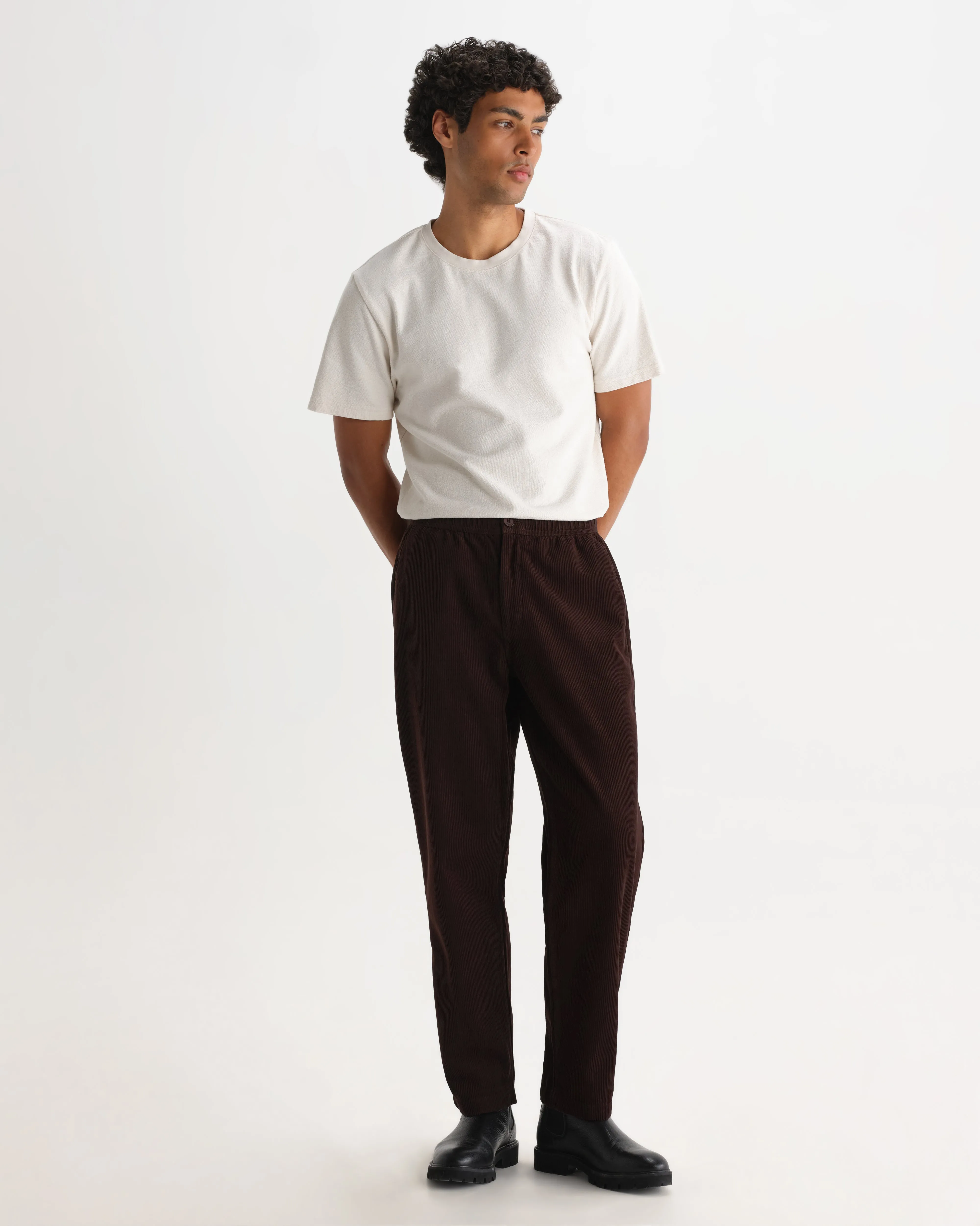 Kurt - Dark Brown Cotton Corduroy Trouser sold by Wax London product image thumbnail 4