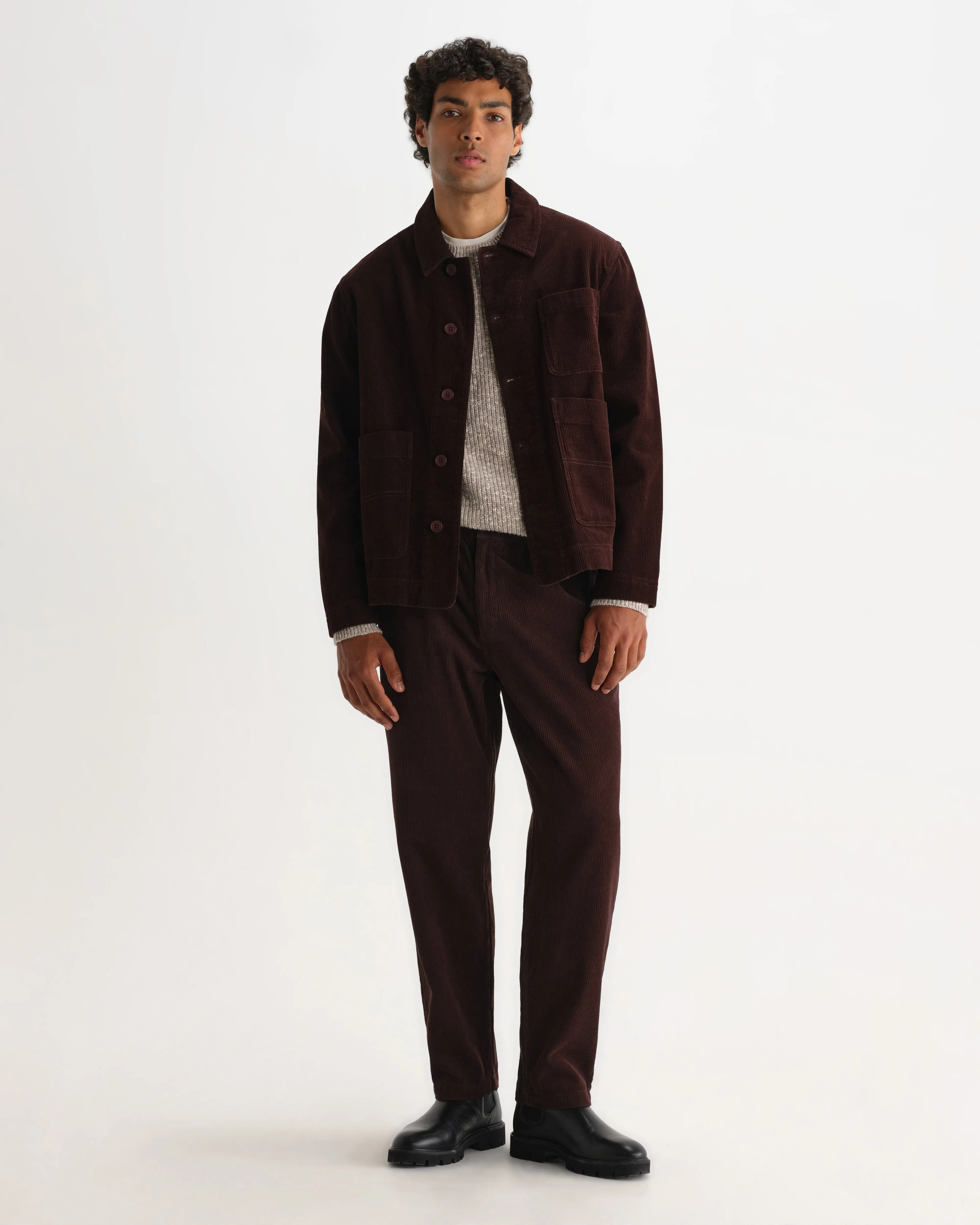 Kurt - Dark Brown Cotton Corduroy Trouser sold by Wax London product image thumbnail 3