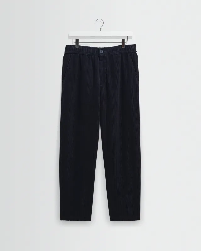 Kurt - Navy Cotton Corduroy Trouser made by Wax London