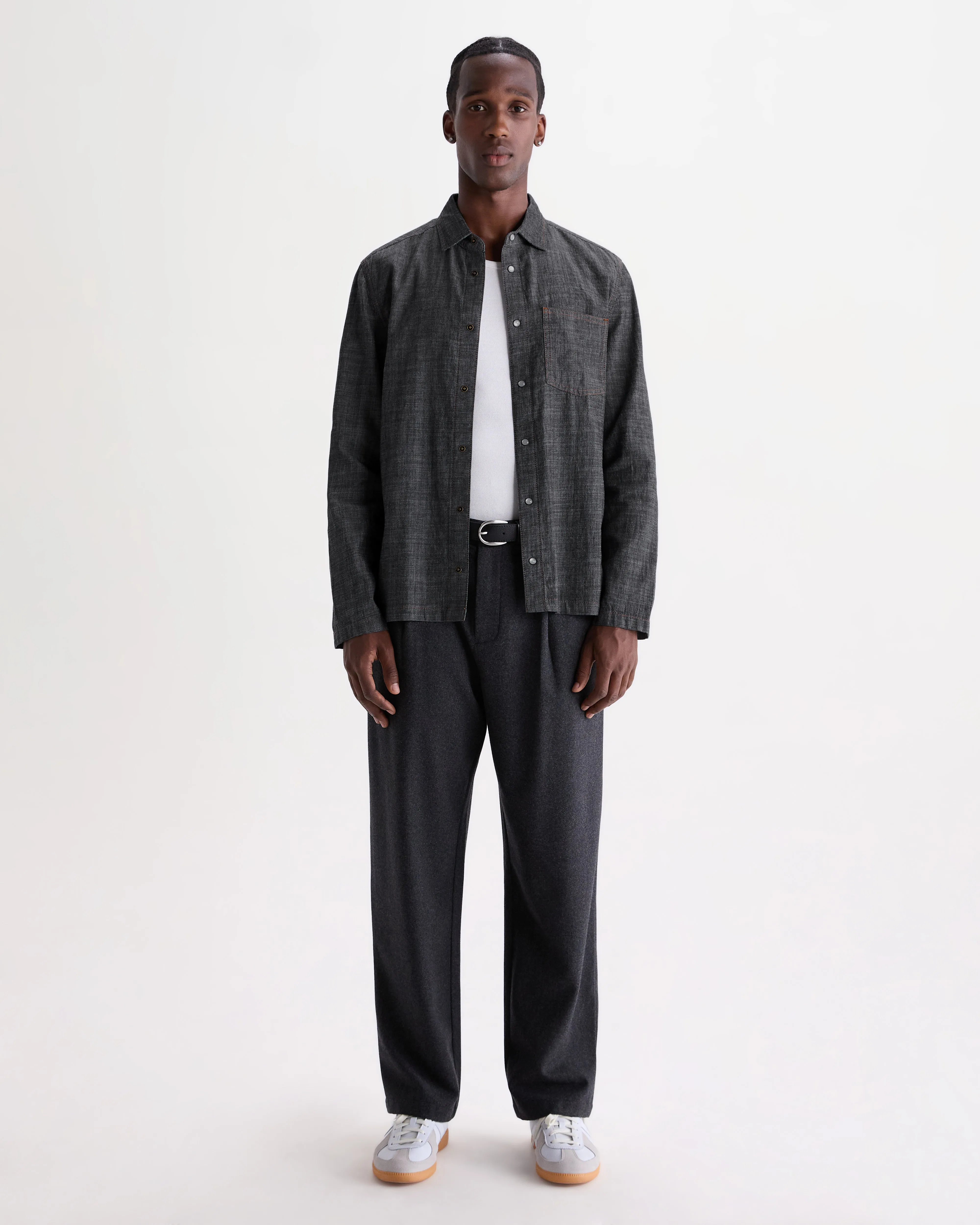 Manilla - Washed Indigo Chambray Shirt sold by Wax London product image thumbnail 4