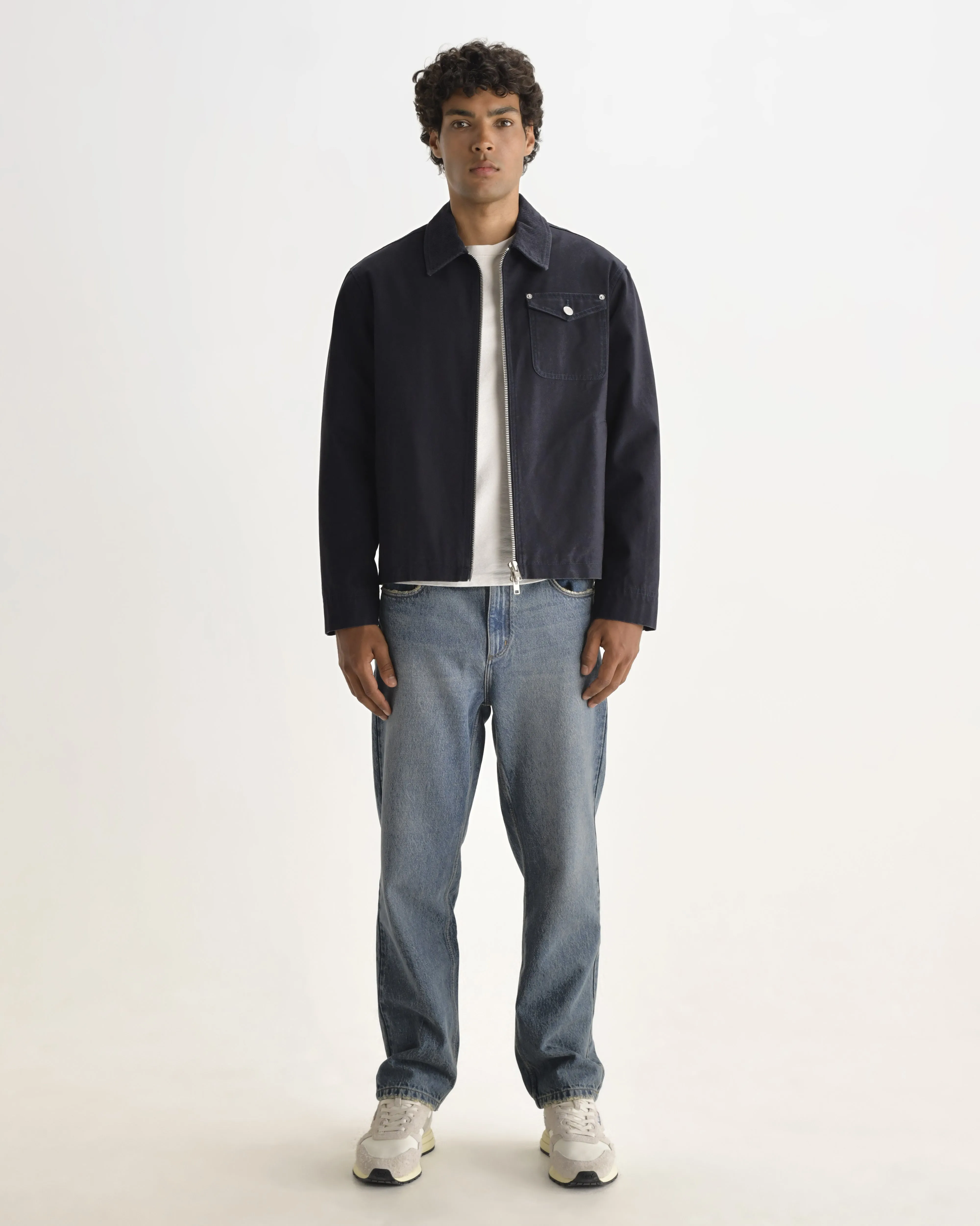 Mason - Navy Peached Canvas Work Jacket sold by Wax London product image thumbnail 4