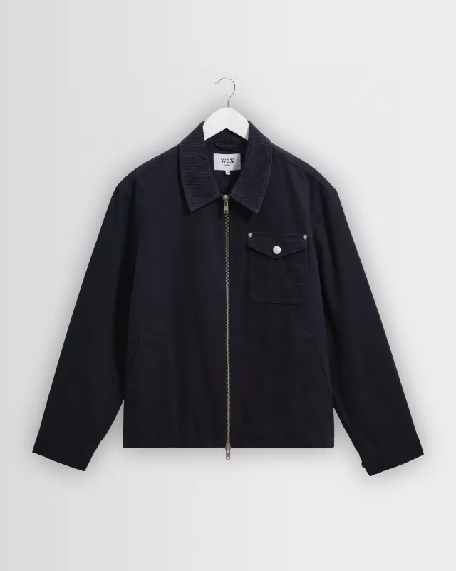 Mason - Navy Peached Canvas Work Jacket made by Wax London