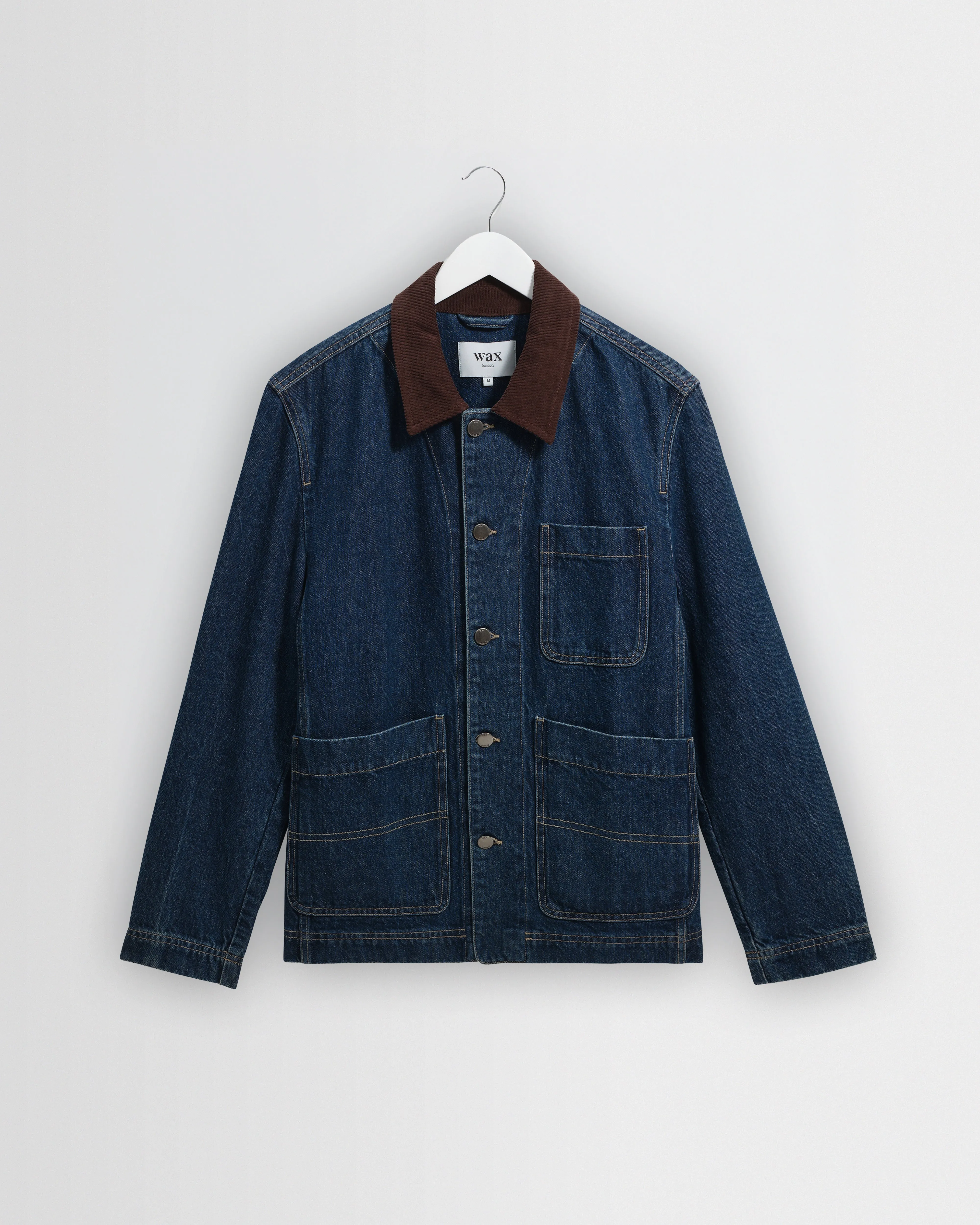 Healey - Dark Vintage Blue Denim Chore Jacket sold by Wax London