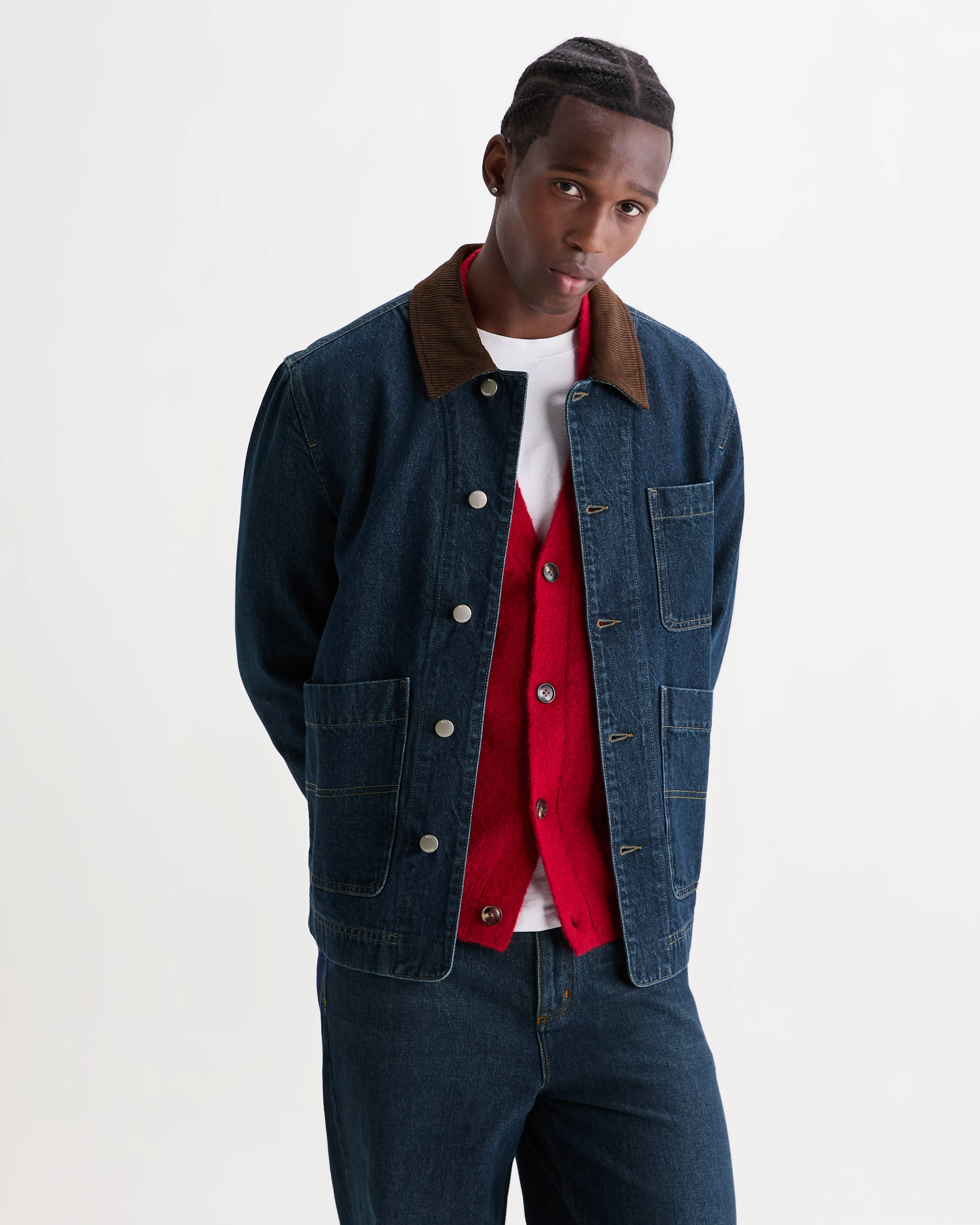 Healey - Dark Vintage Blue Denim Chore Jacket sold by Wax London product image thumbnail 2
