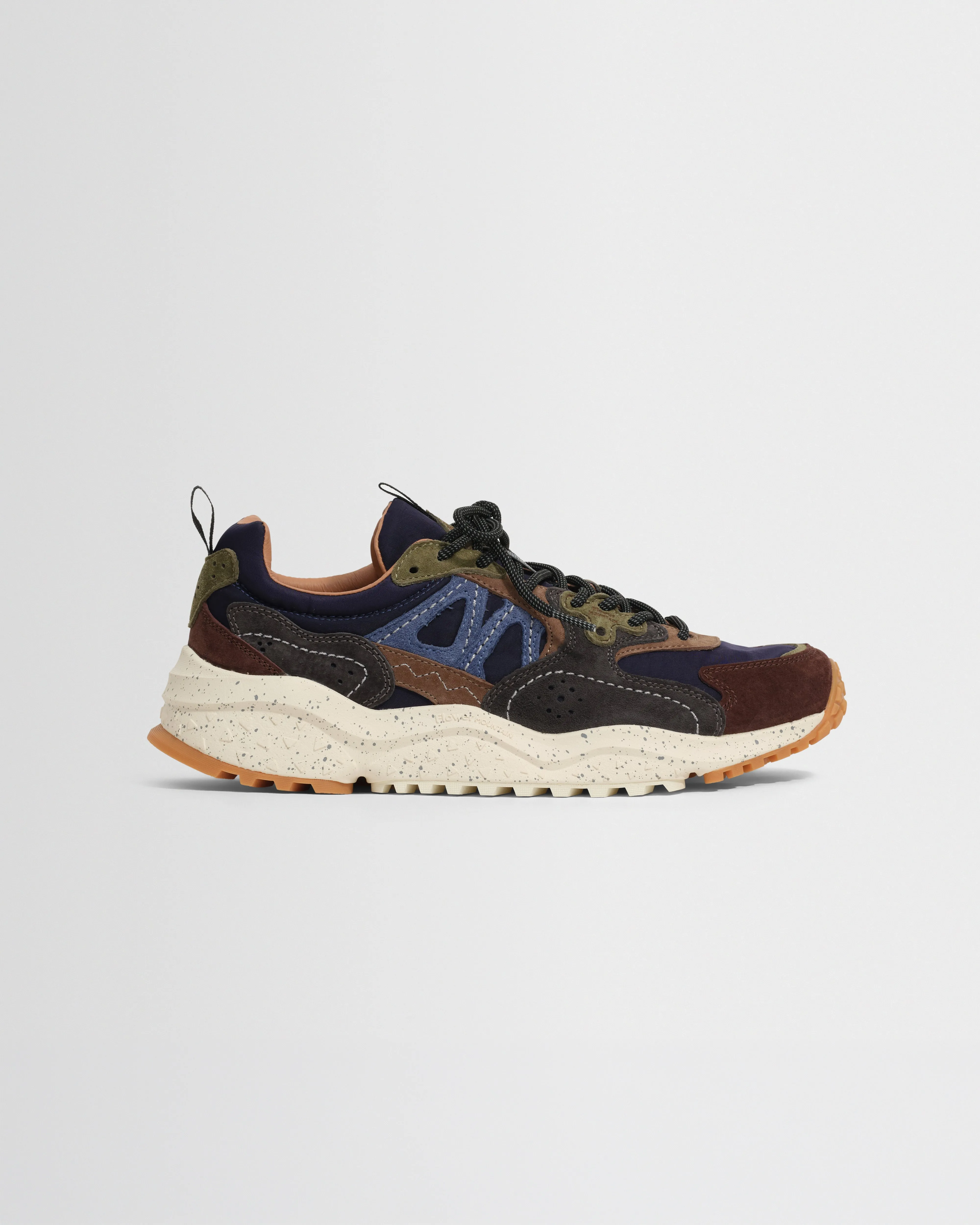 Flower Mountain - Brown And Black Suede And Nylon Solin Trainers sold by Wax London