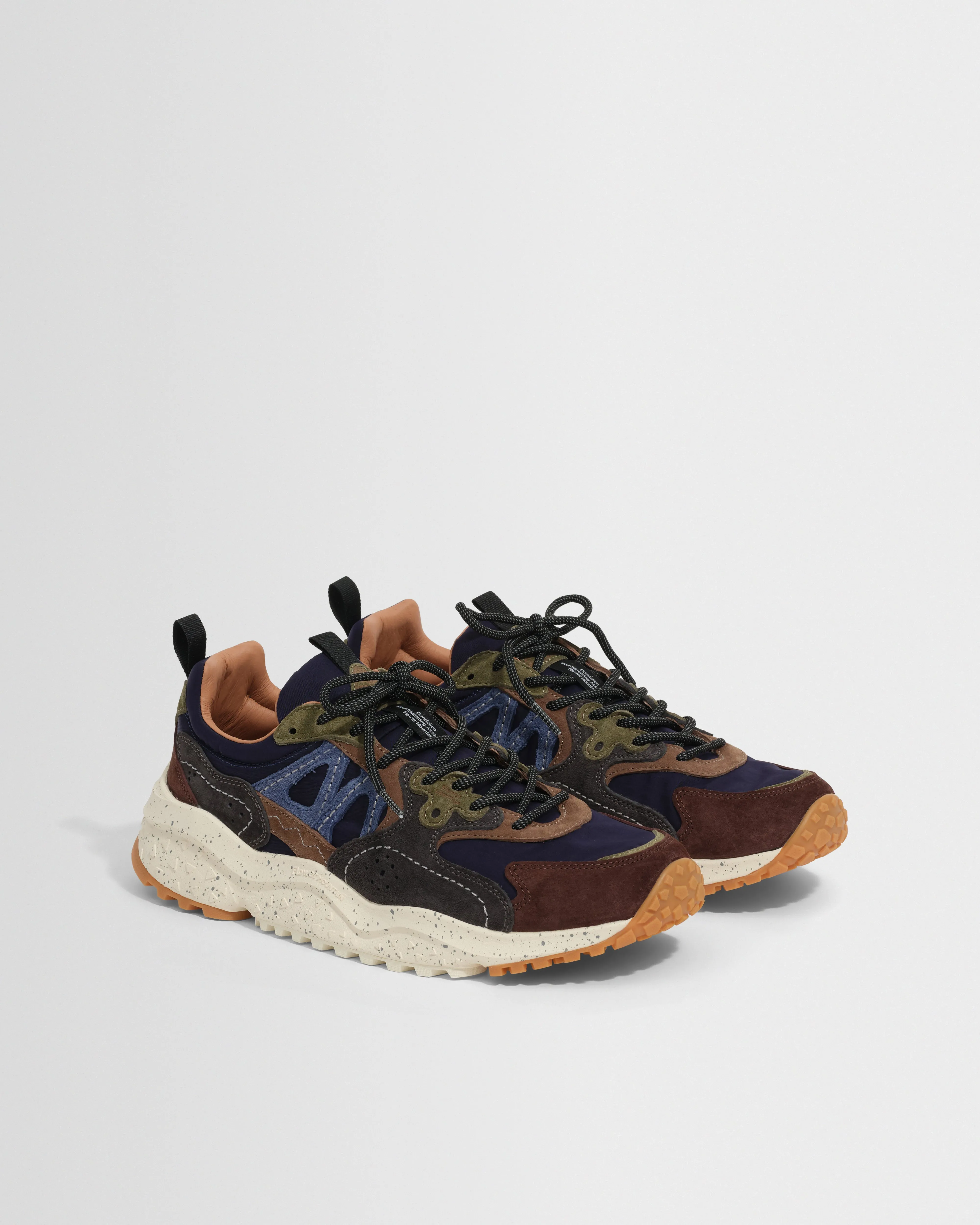 Flower Mountain - Brown And Black Suede And Nylon Solin Trainers sold by Wax London product image thumbnail 3
