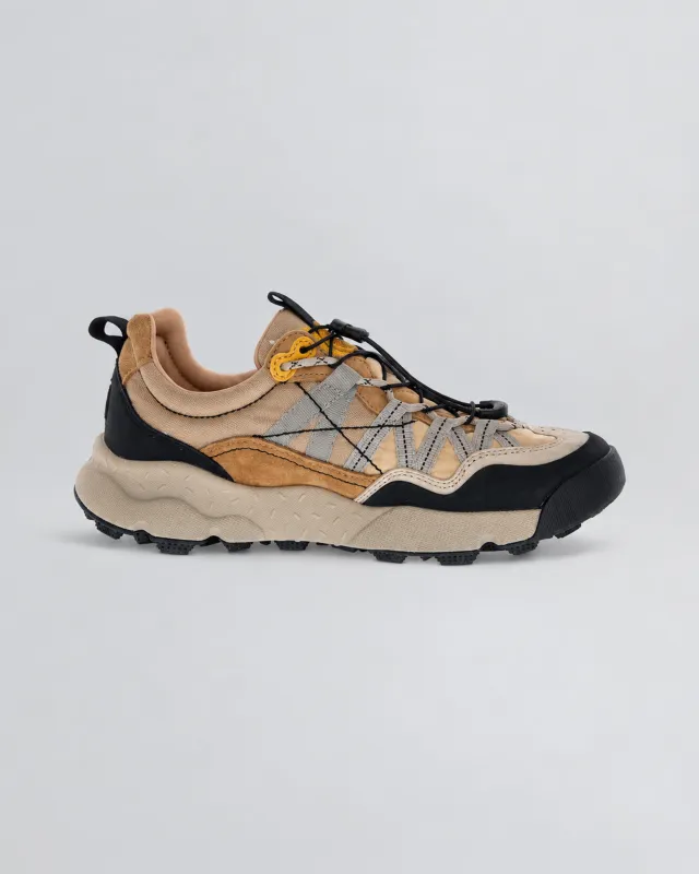 Flower Mountain - Anthracite And Brown Suede And Nylon Iwano 2 Trainers made by Wax London