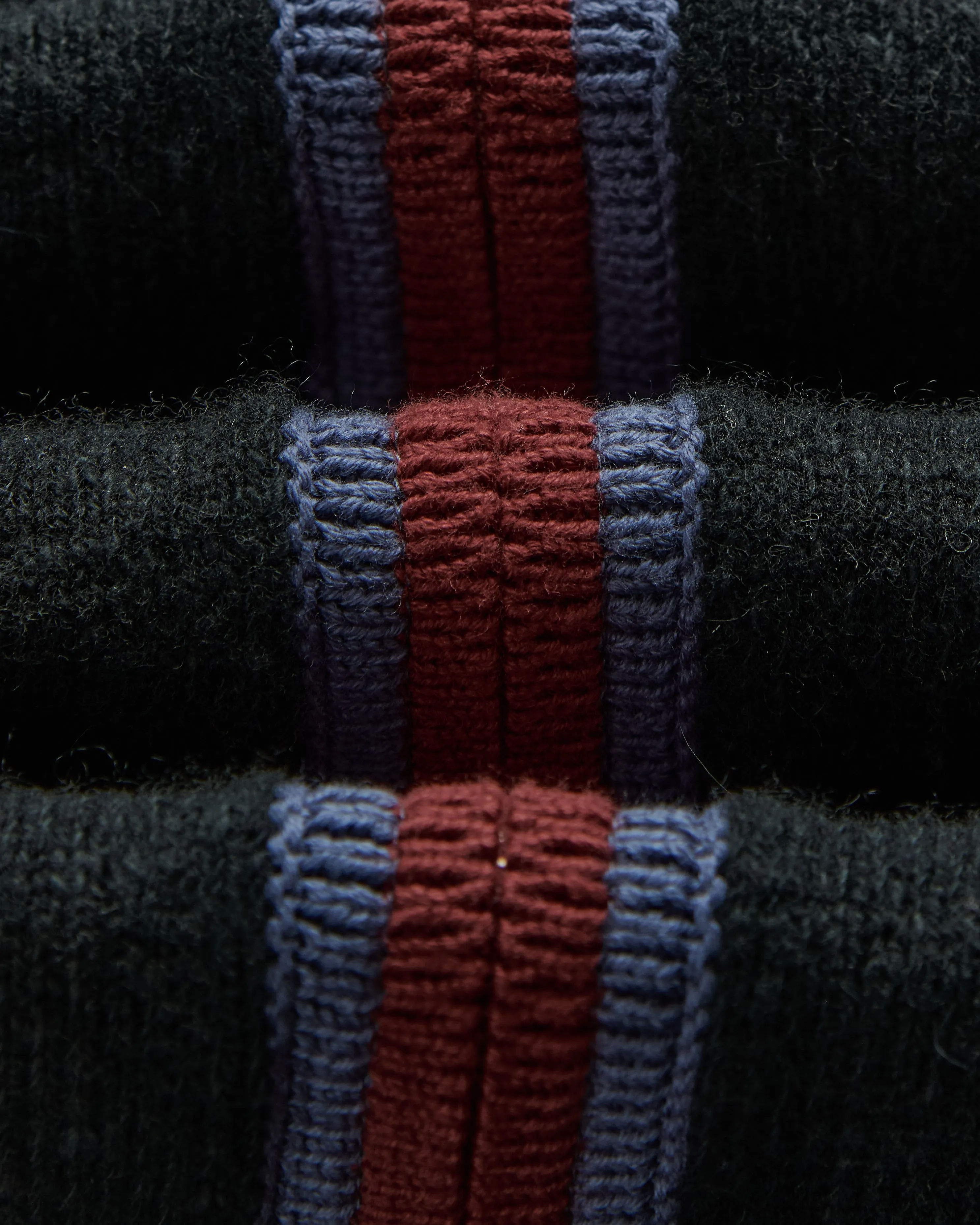 Lennox - Black And Maroon Long-Sleeve Knitted Zip Polo sold by Wax London product image thumbnail 4