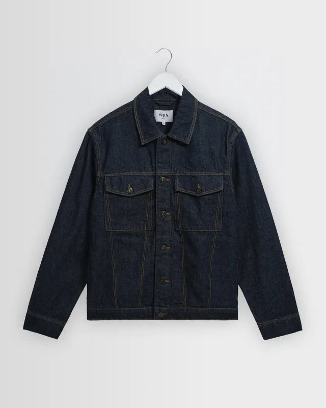 Rufford - Dark Indigo Rinse Denim Jacket made by Wax London